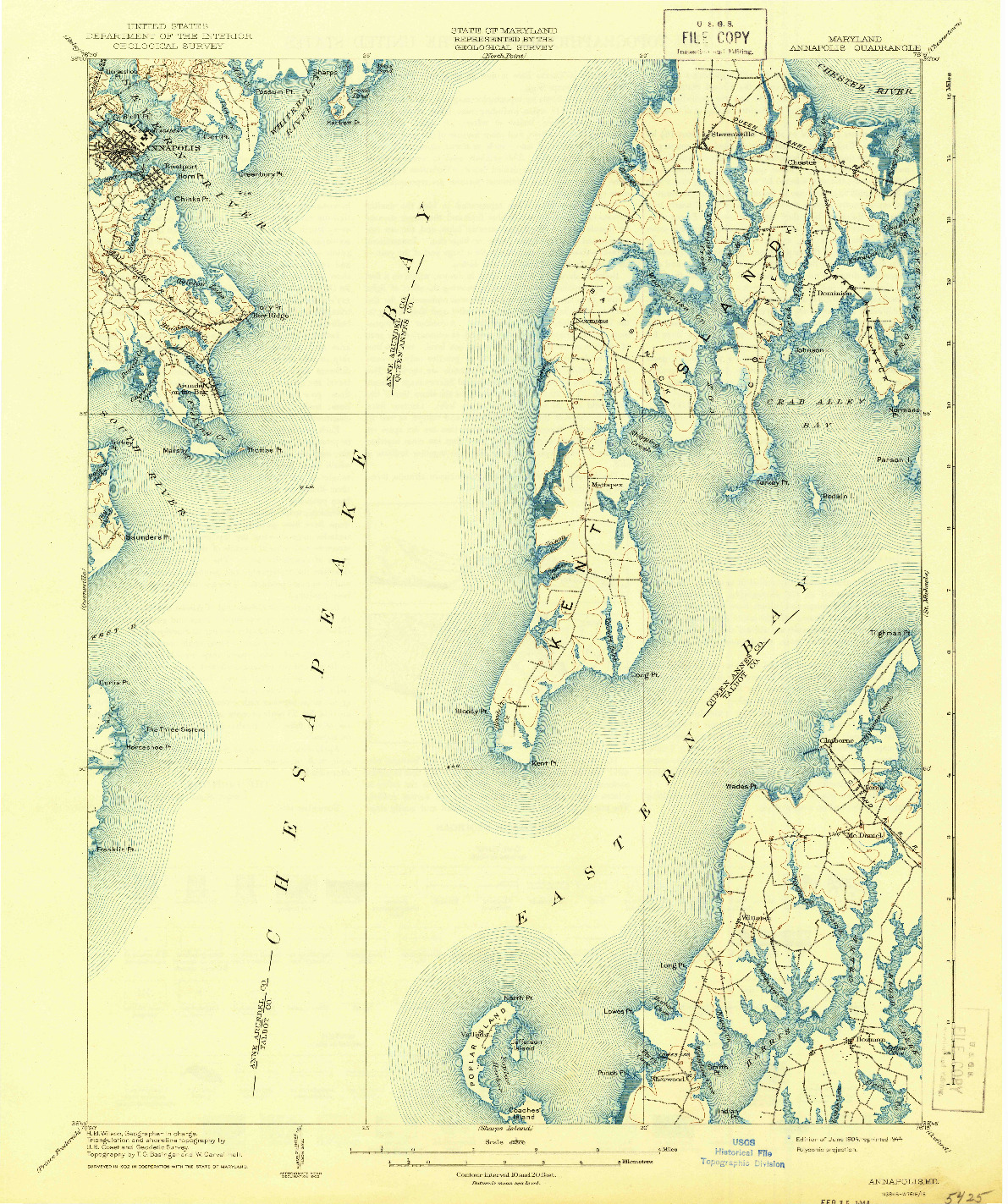 USGS 1:62500-SCALE QUADRANGLE FOR ANNAPOLIS, MD 1904