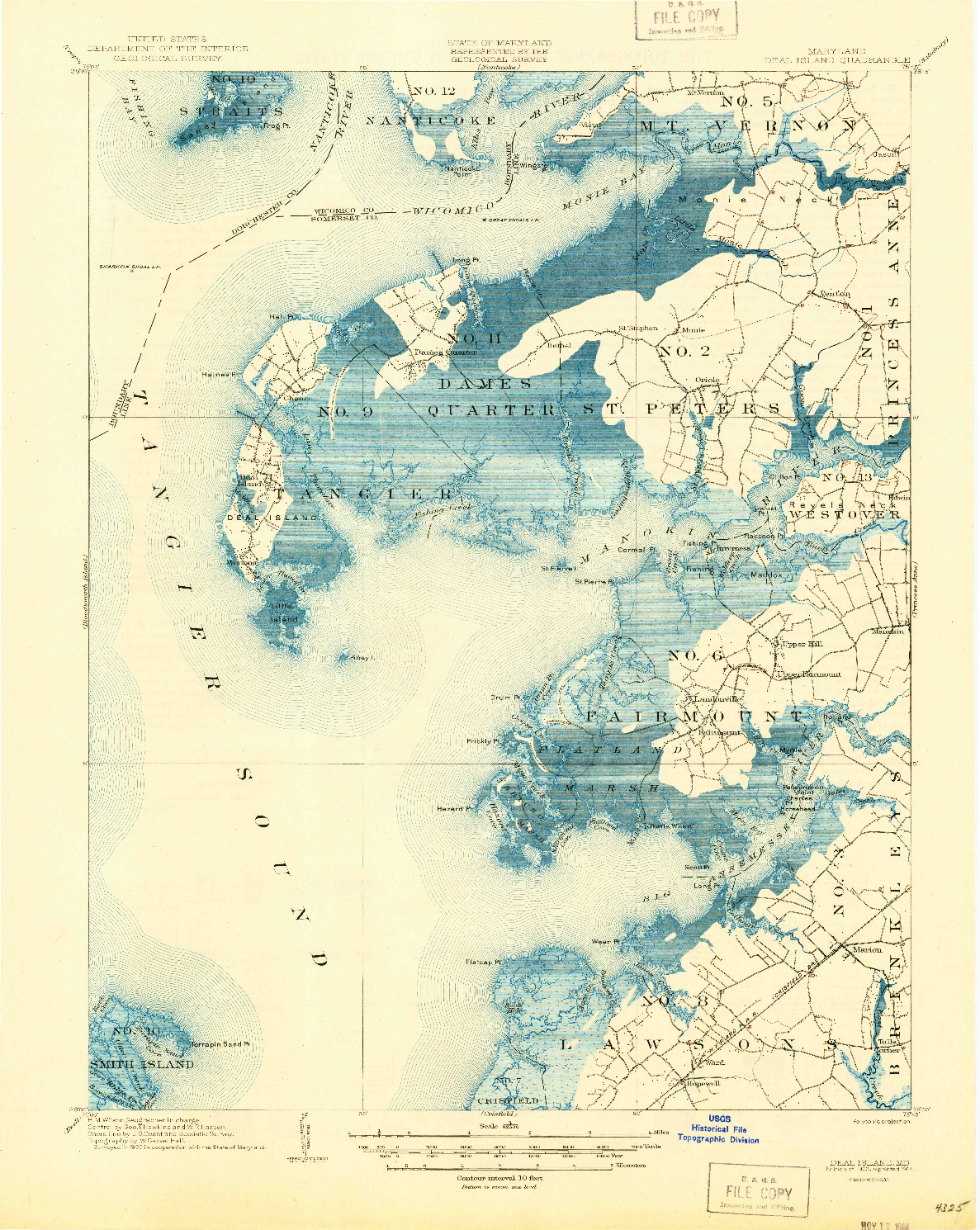USGS 1:62500-SCALE QUADRANGLE FOR DEAL ISLAND, MD 1903
