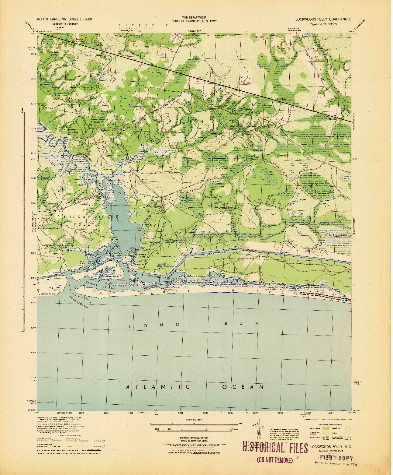 USGS 1:31680-SCALE QUADRANGLE FOR LOCKWOODS FOLLY, NC 1944
