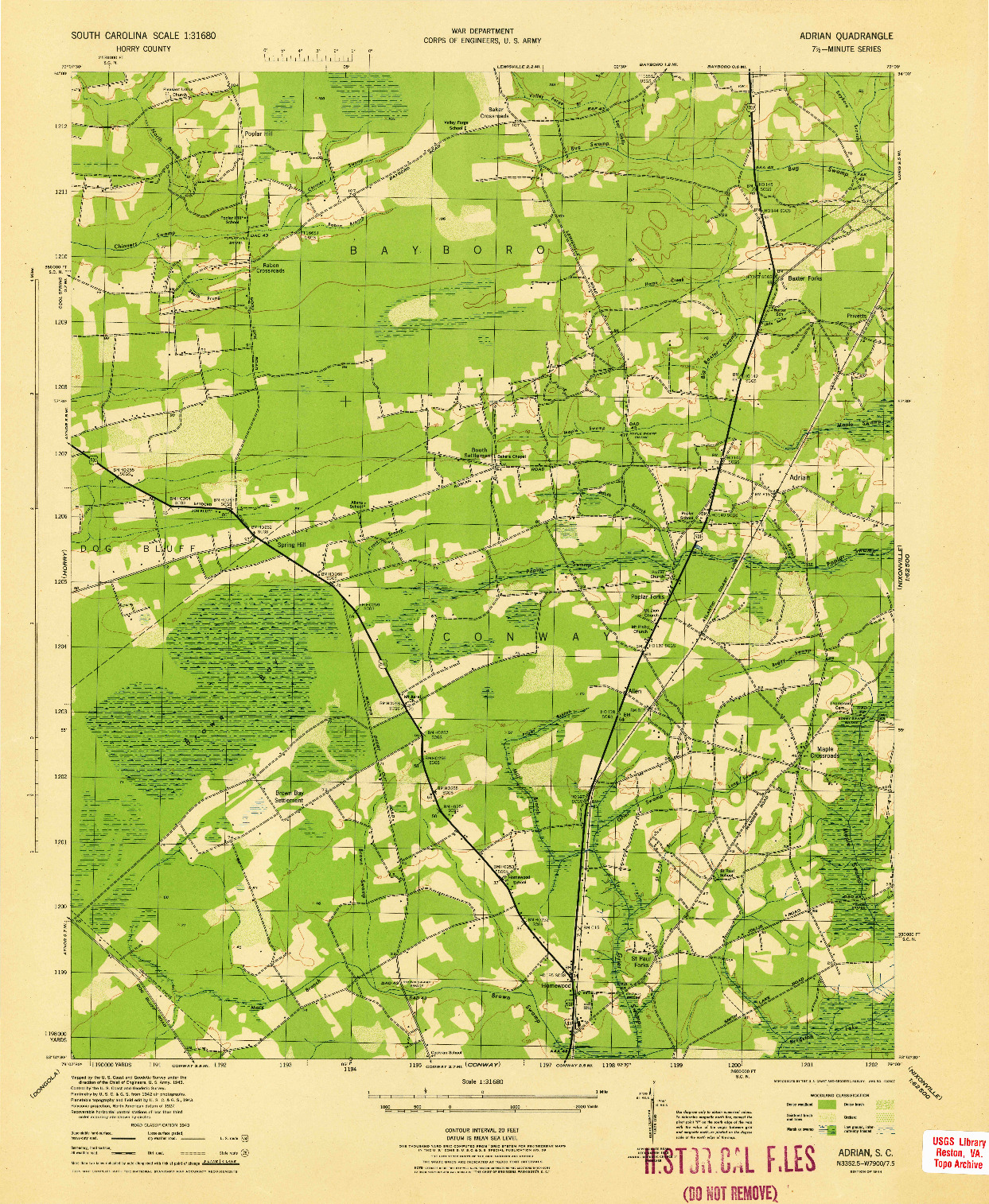 USGS 1:31680-SCALE QUADRANGLE FOR ADRIAN, SC 1944