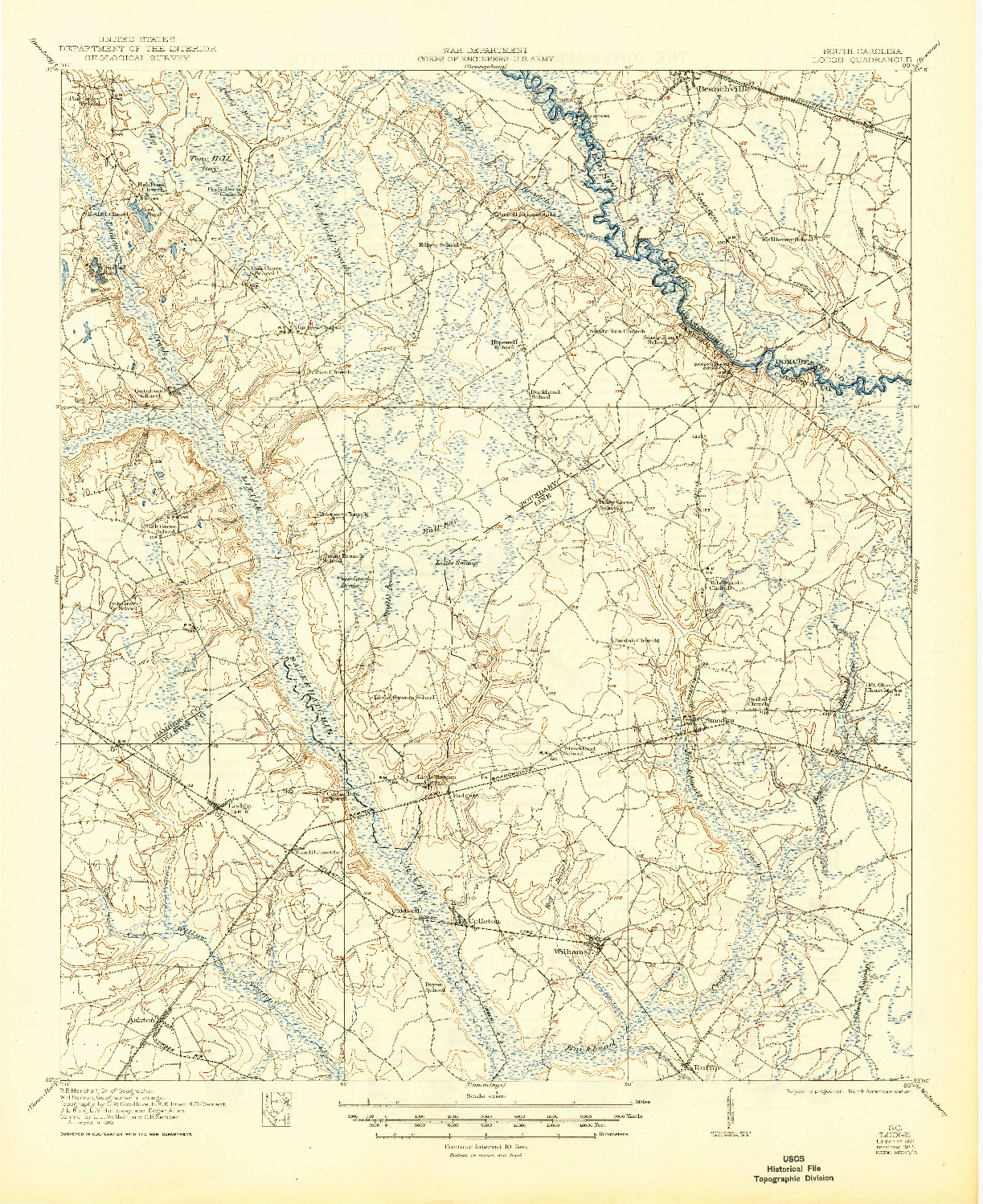 USGS 1:62500-SCALE QUADRANGLE FOR LODGE, SC 1921