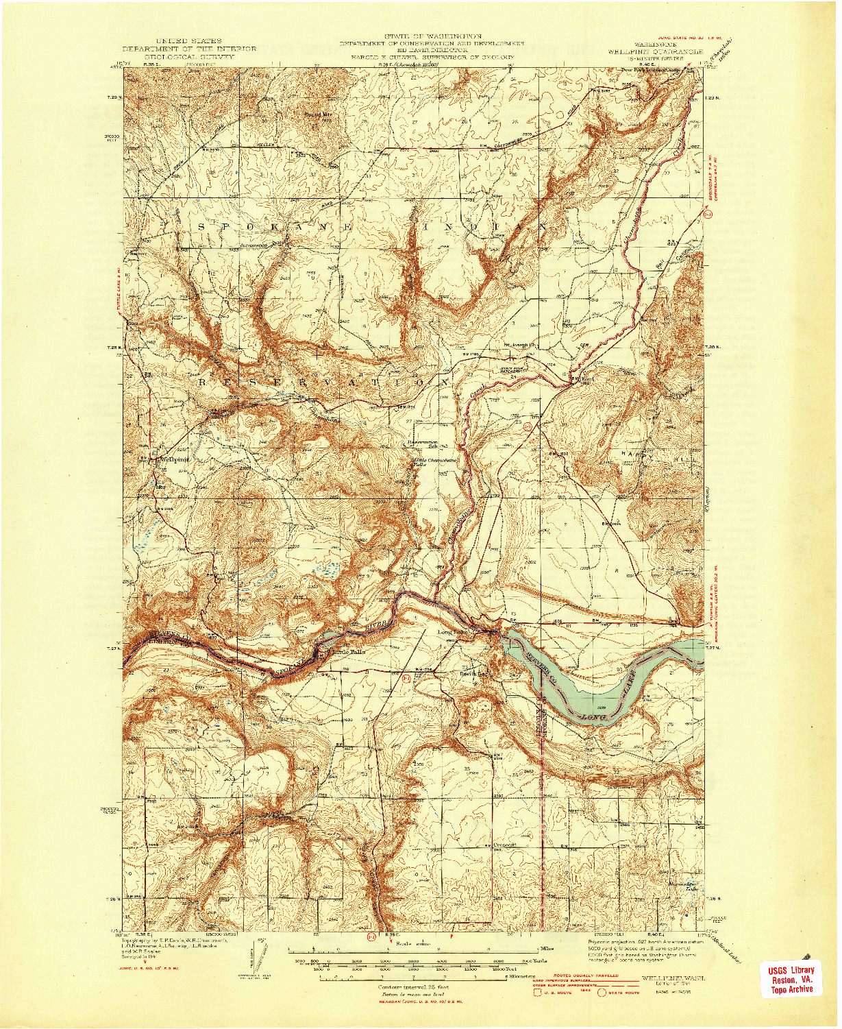 USGS 1:62500-SCALE QUADRANGLE FOR WELLPINIT, WA 1944