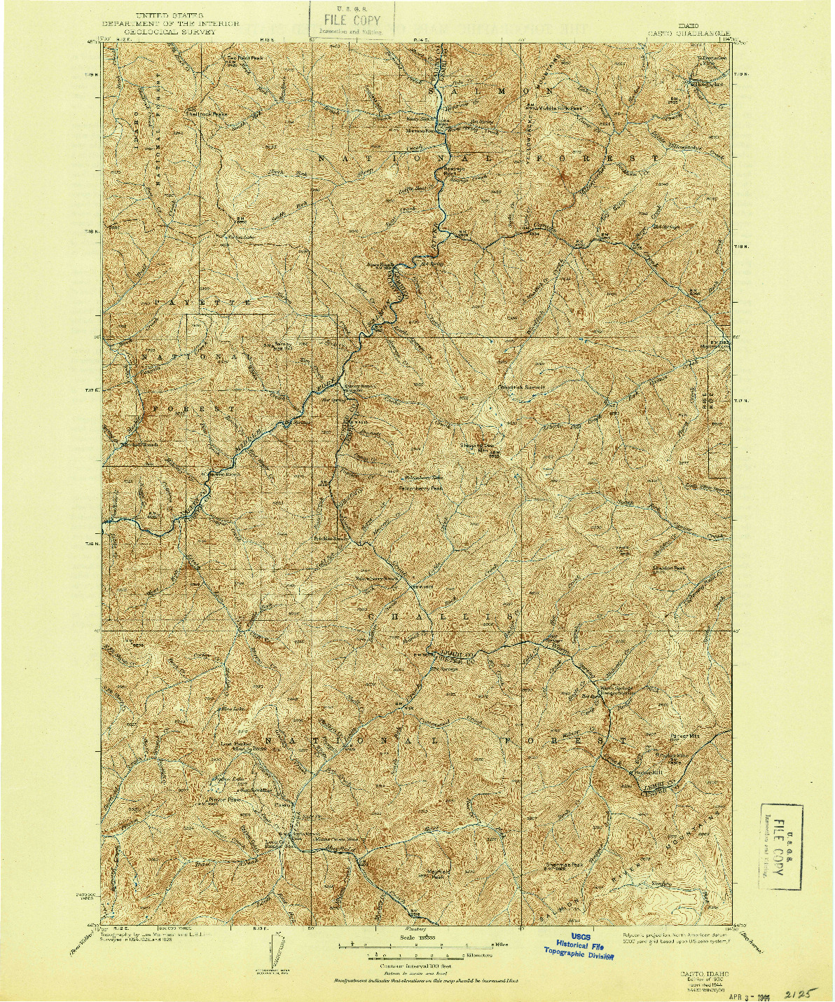 USGS 1:125000-SCALE QUADRANGLE FOR CASTO, ID 1930