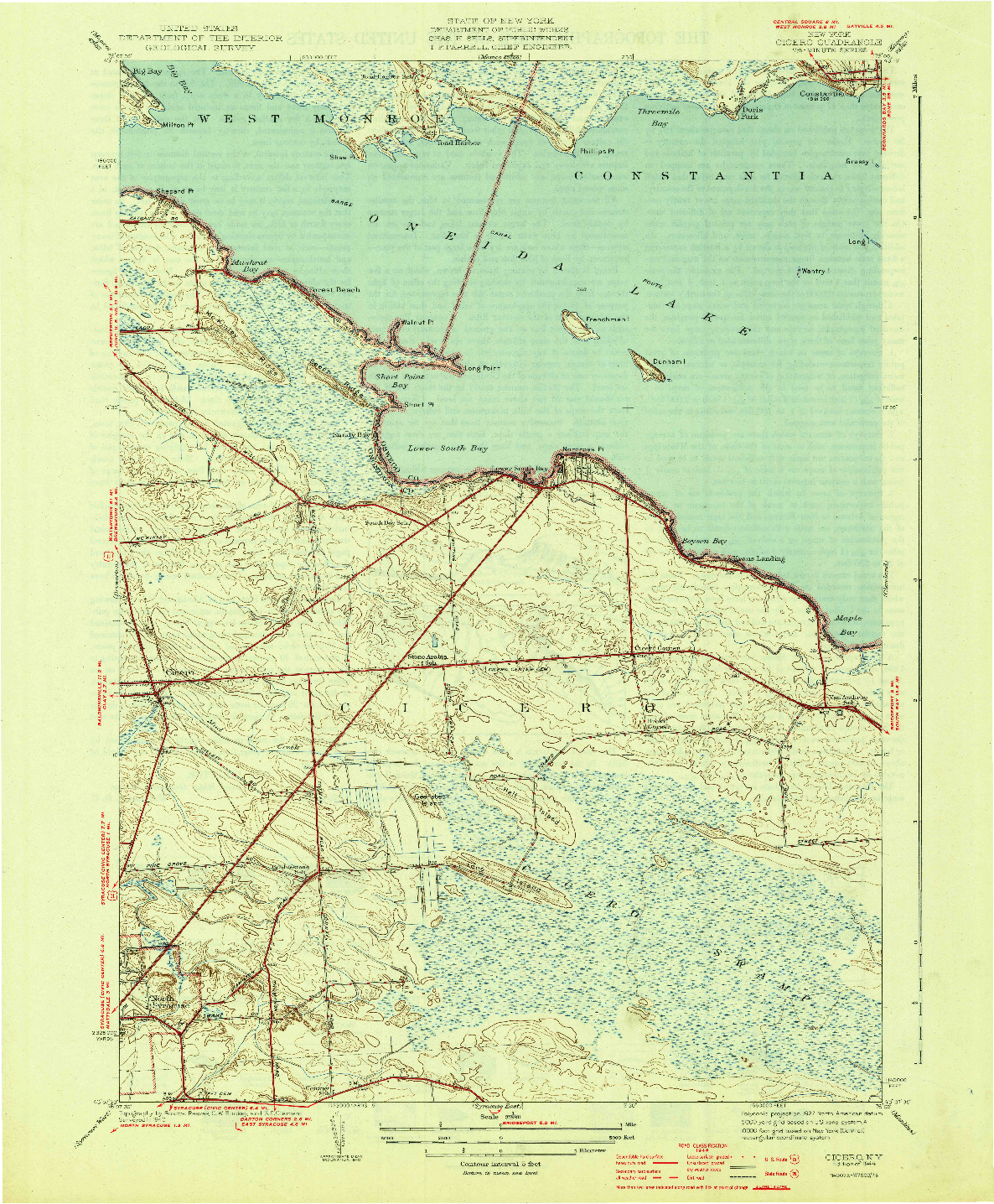 USGS 1:31680-SCALE QUADRANGLE FOR CICERO, NY 1944