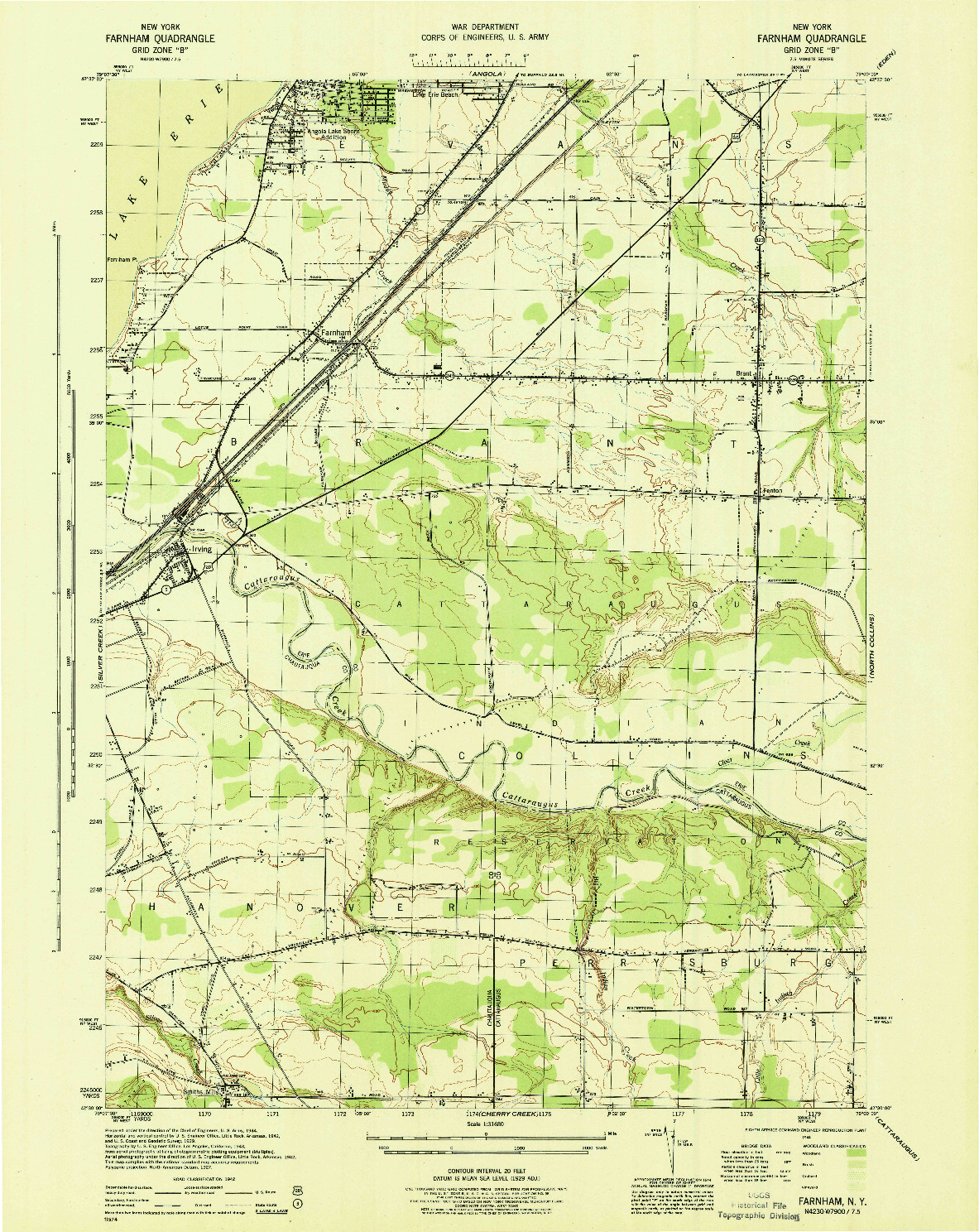 USGS 1:31680-SCALE QUADRANGLE FOR FARNHAM, NY 1944