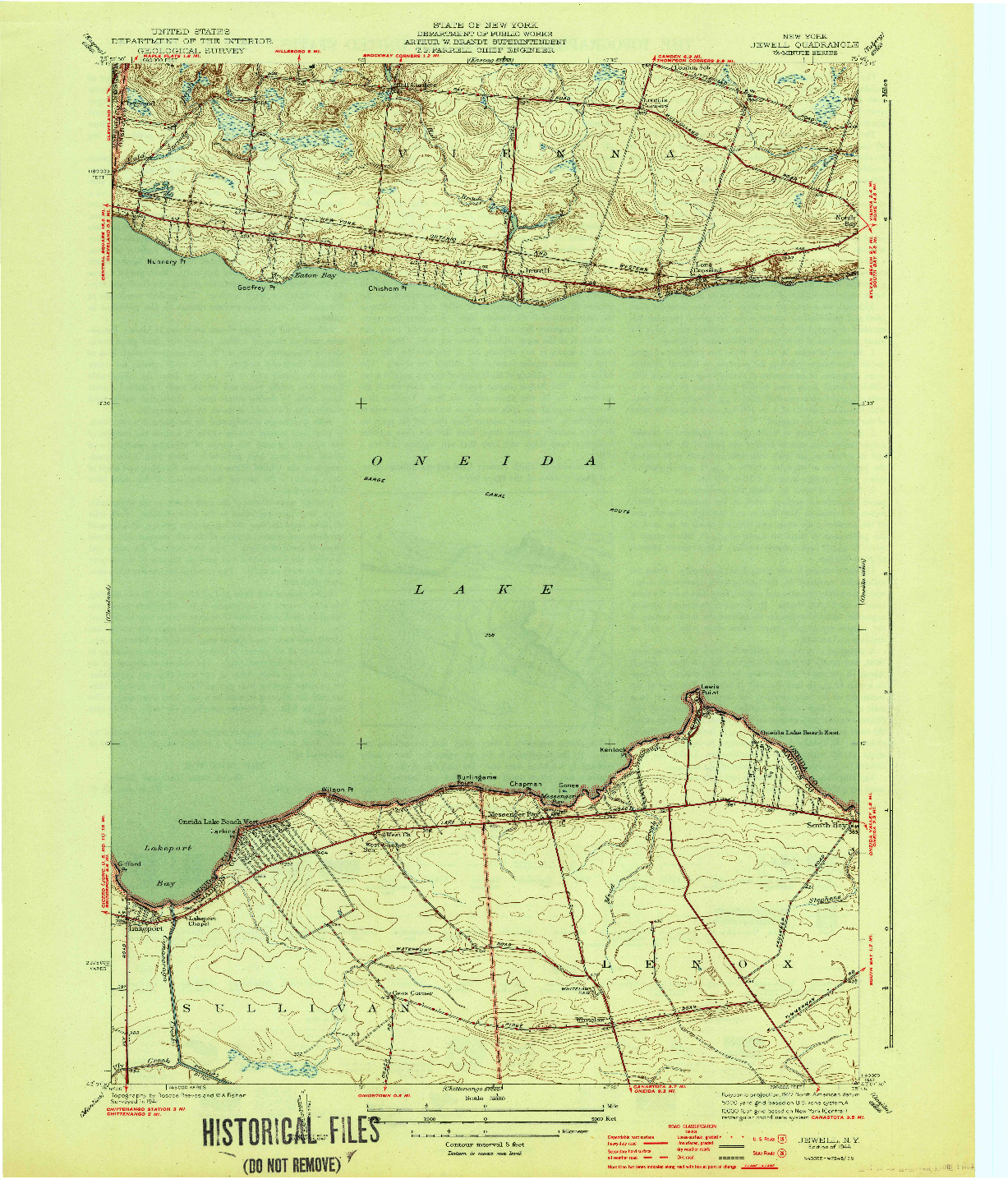 USGS 1:31680-SCALE QUADRANGLE FOR JEWELL, NY 1944