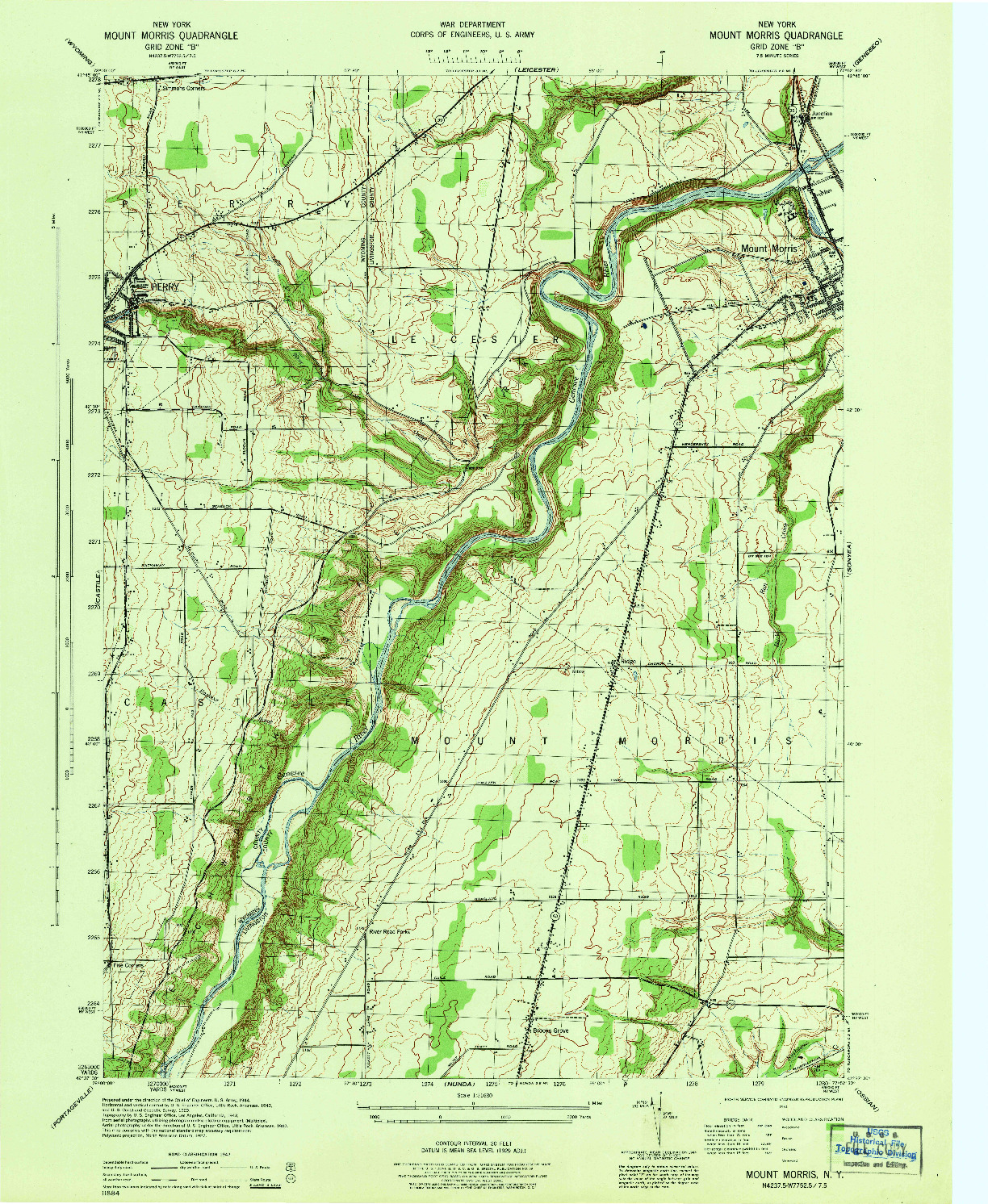 USGS 1:31680-SCALE QUADRANGLE FOR MOUNT MORRIS, NY 1944