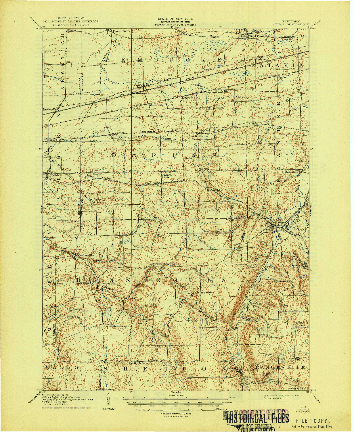 USGS 1:62500-SCALE QUADRANGLE FOR ATTICA, NY 1905