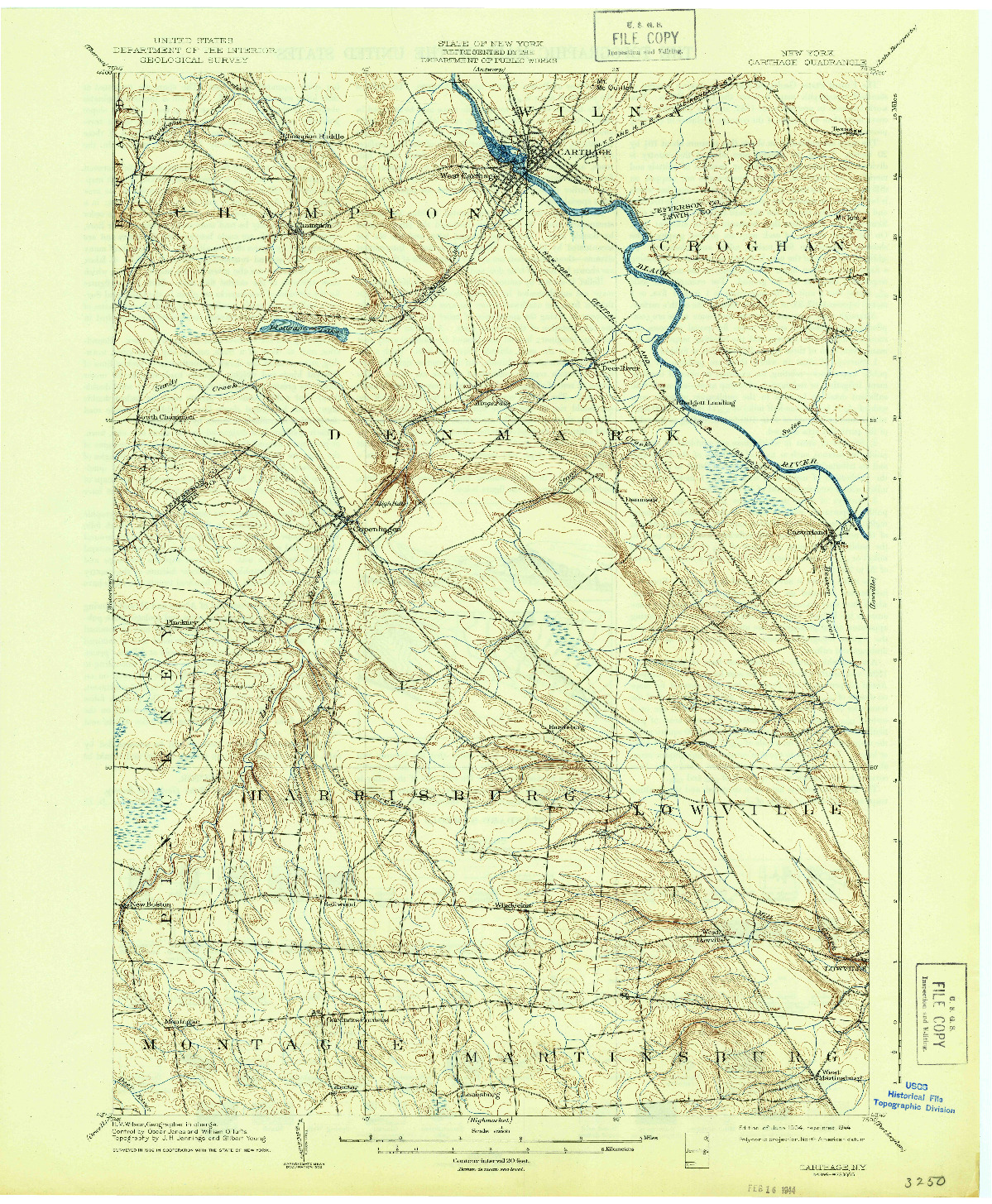 USGS 1:62500-SCALE QUADRANGLE FOR CARTHAGE, NY 1904