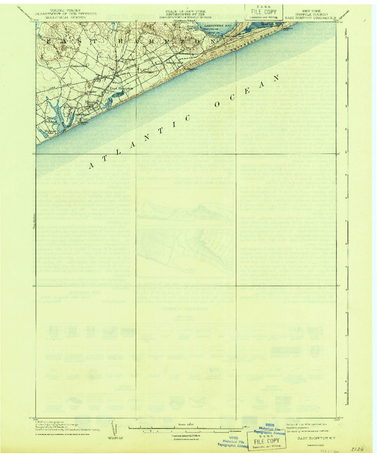 USGS 1:62500-SCALE QUADRANGLE FOR EAST HAMPTON, NY 1904