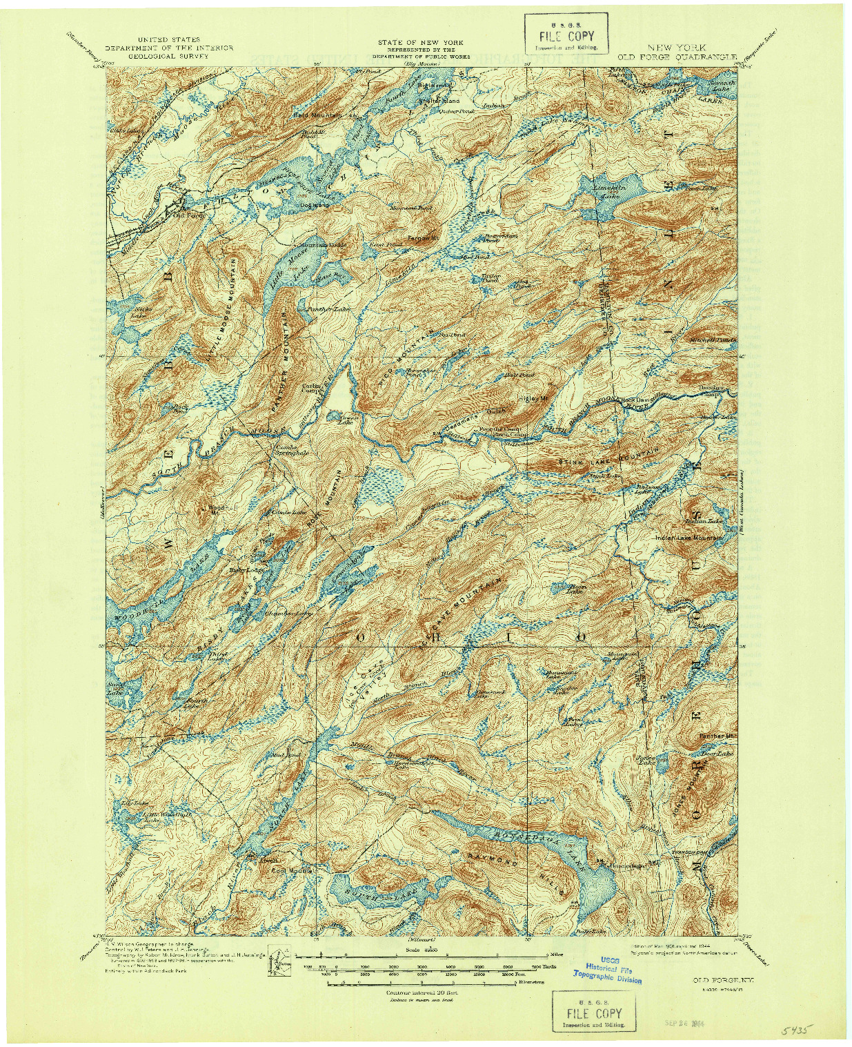 USGS 1:62500-SCALE QUADRANGLE FOR OLD FORGE, NY 1901