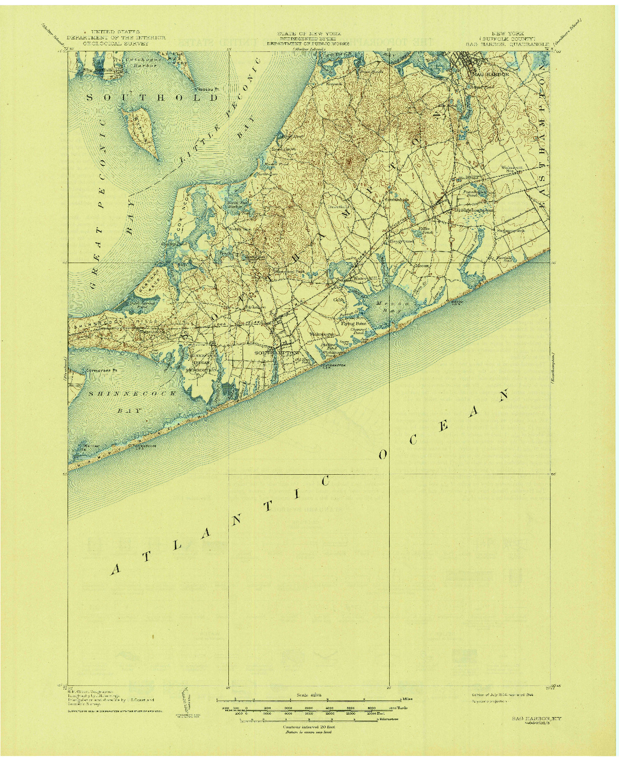 USGS 1:62500-SCALE QUADRANGLE FOR SAG HARBOR, NY 1904