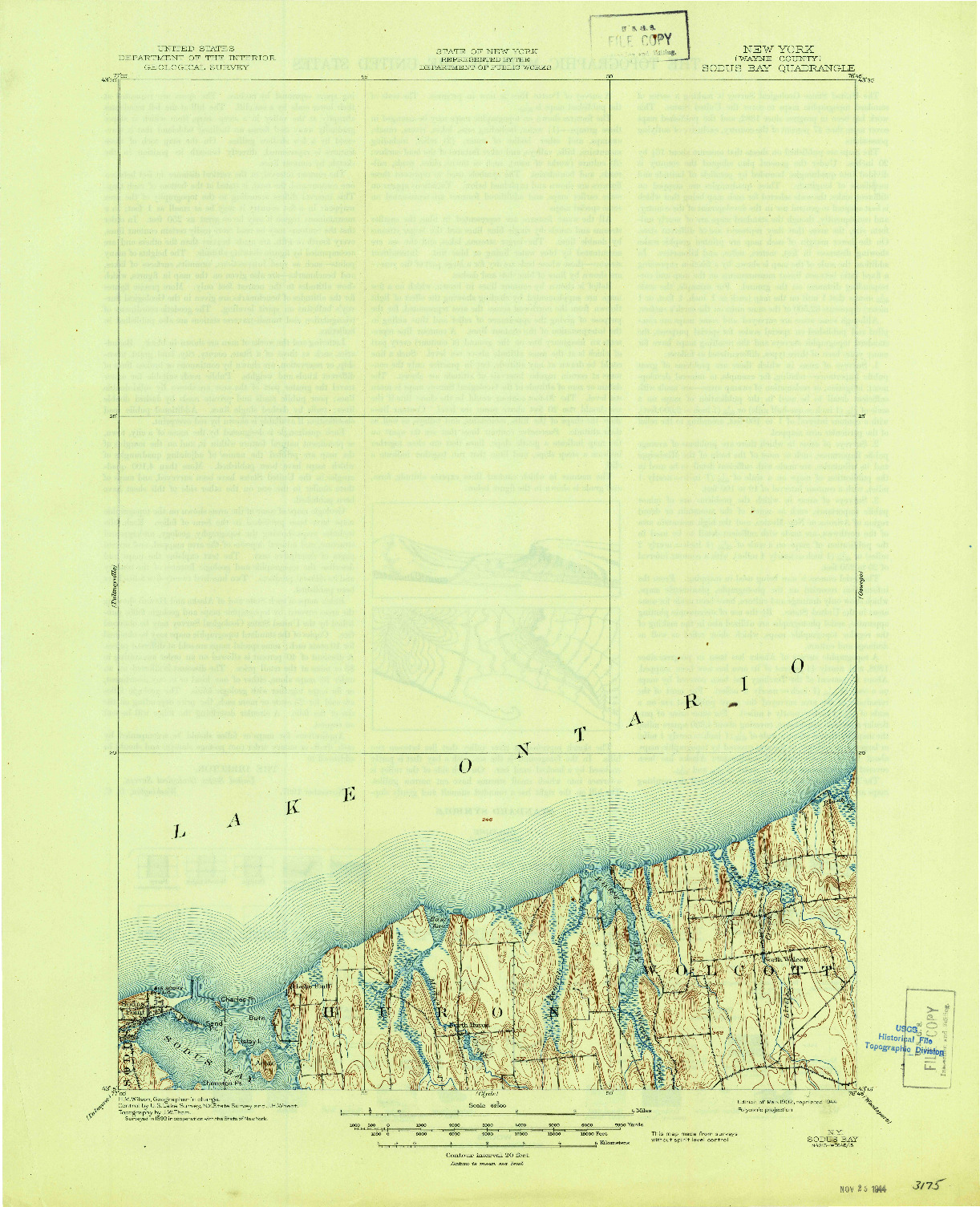 USGS 1:62500-SCALE QUADRANGLE FOR SODUS BAY, NY 1902