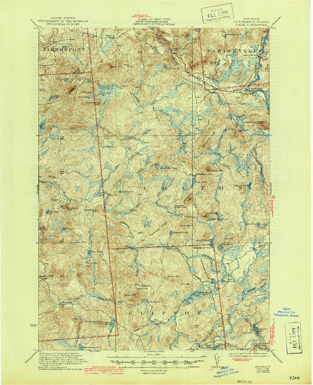 USGS 1:62500-SCALE QUADRANGLE FOR STARK, NY 1923