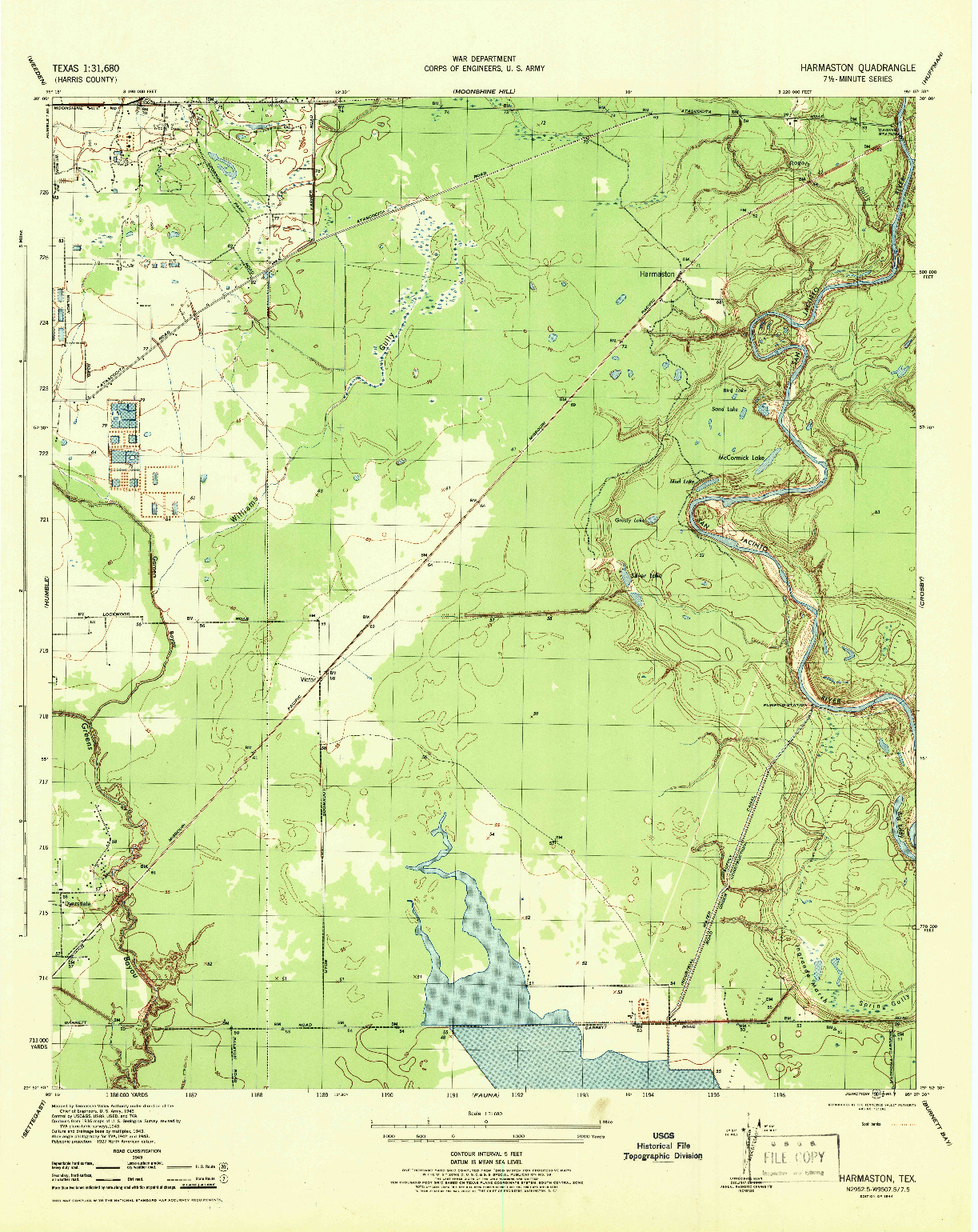 USGS 1:31680-SCALE QUADRANGLE FOR HARMASTON, TX 1944