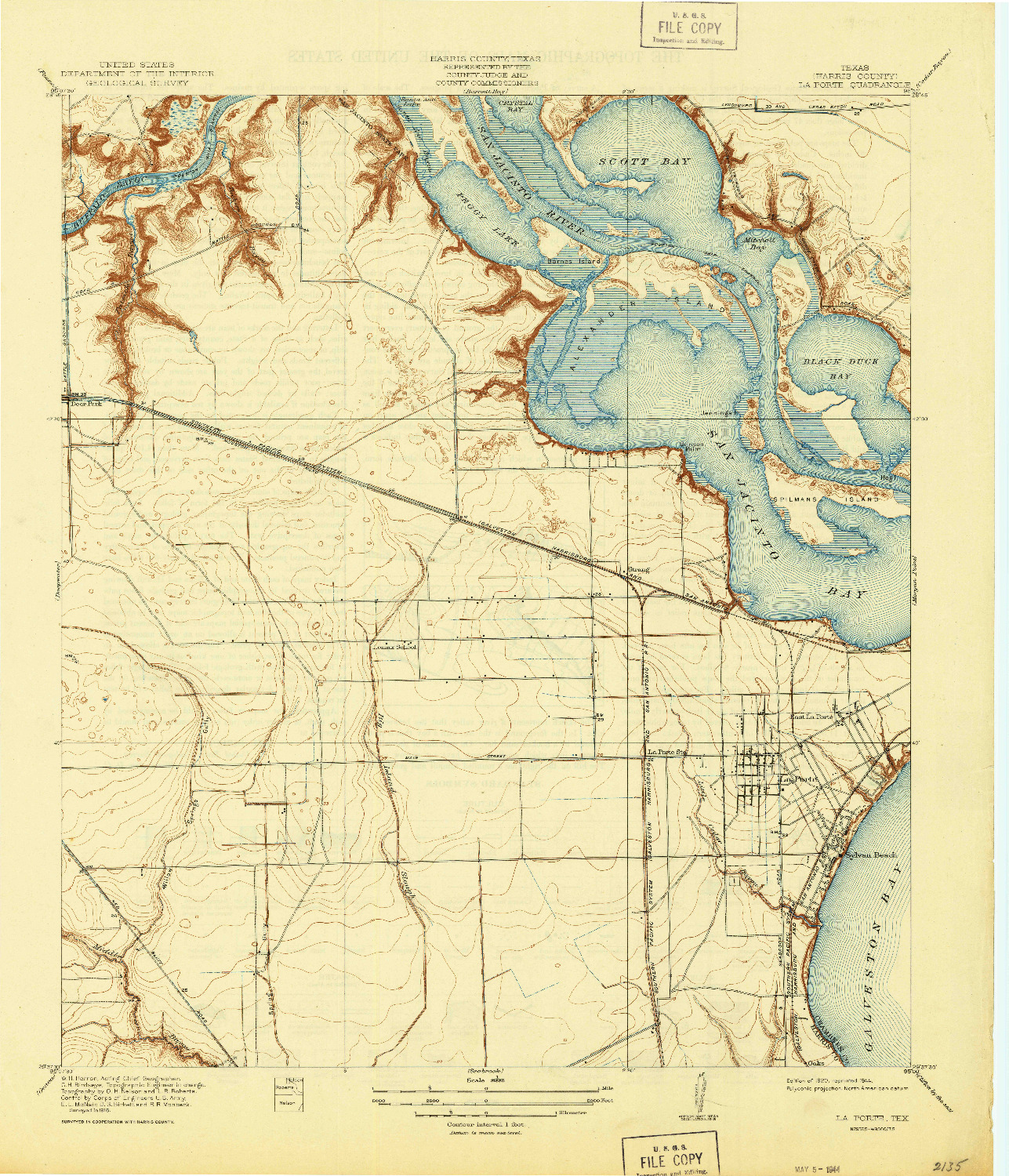 USGS 1:31680-SCALE QUADRANGLE FOR LA PORTE, TX 1920