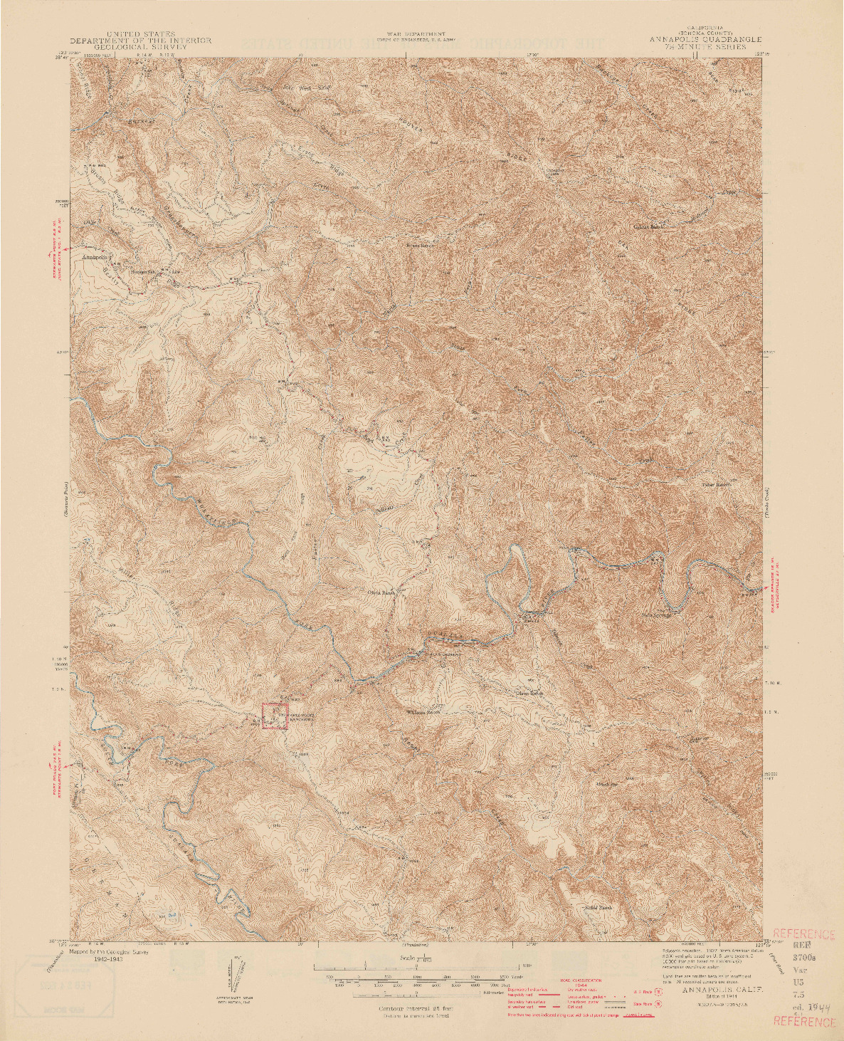 USGS 1:31680-SCALE QUADRANGLE FOR ANNAPOLIS, CA 1944