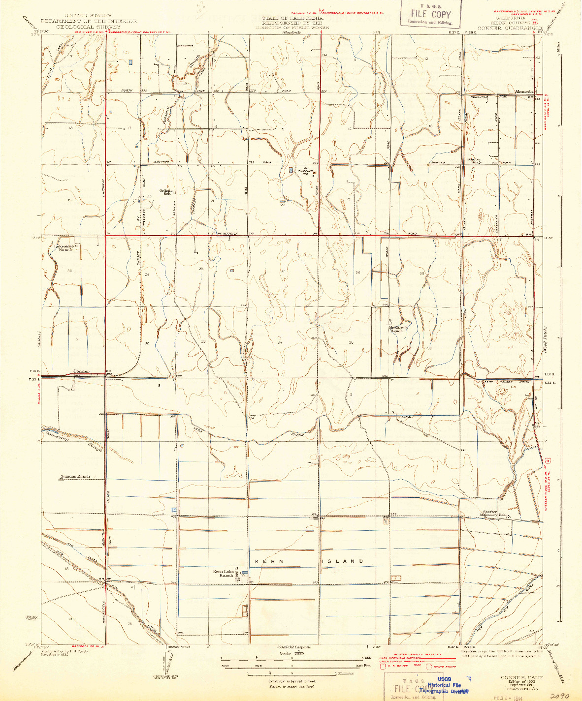 USGS 1:31680-SCALE QUADRANGLE FOR CONNER, CA 1933