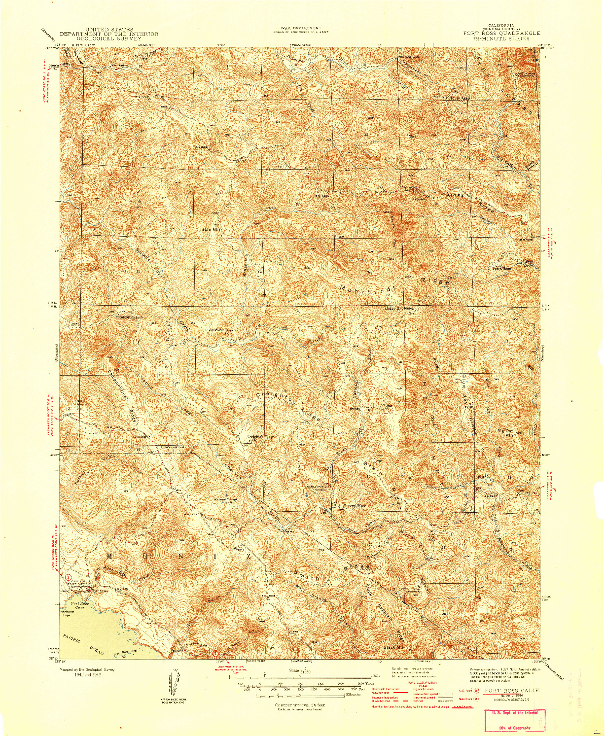 USGS 1:31680-SCALE QUADRANGLE FOR FORT ROSS, CA 1944
