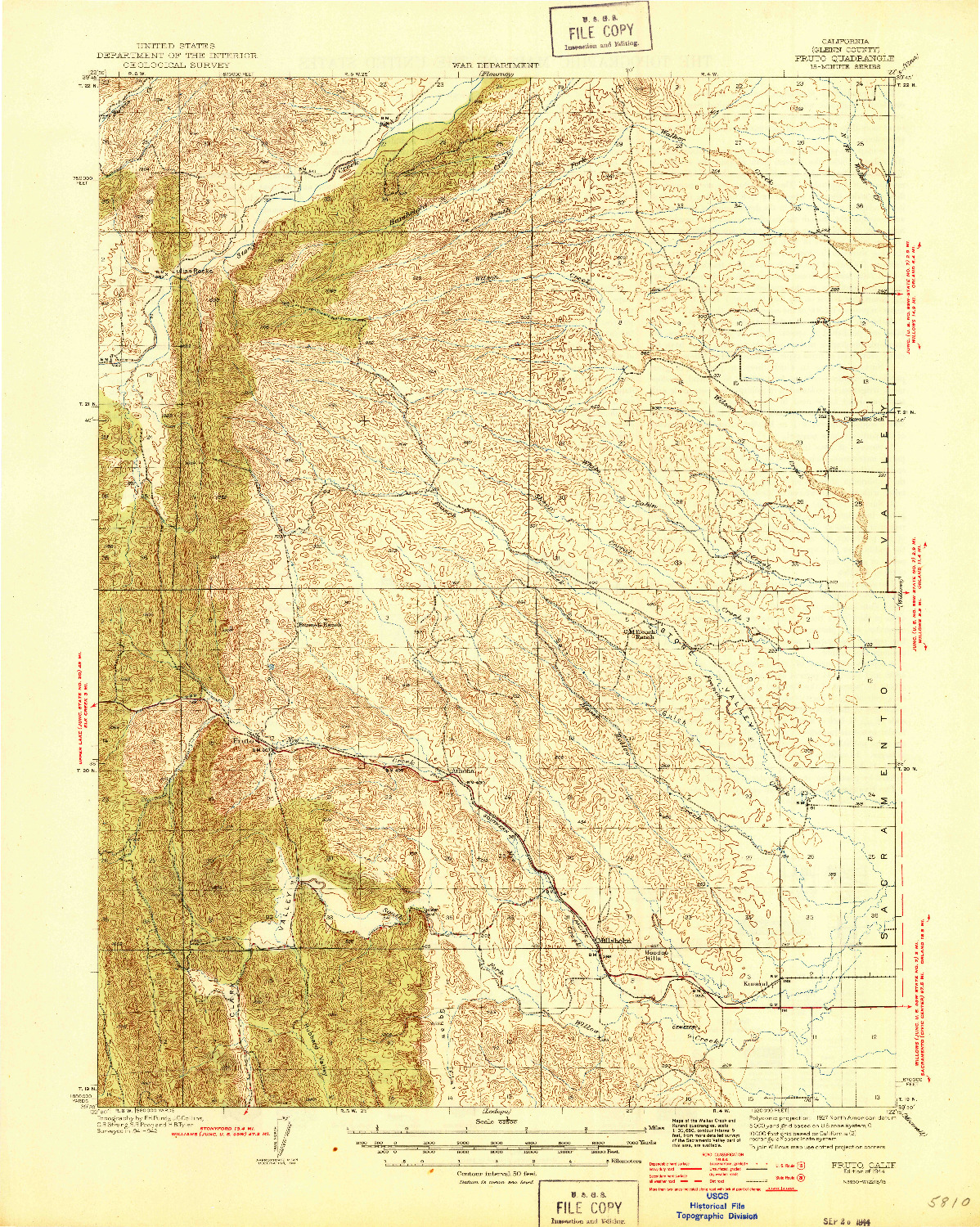 USGS 1:62500-SCALE QUADRANGLE FOR FRUTO, CA 1944