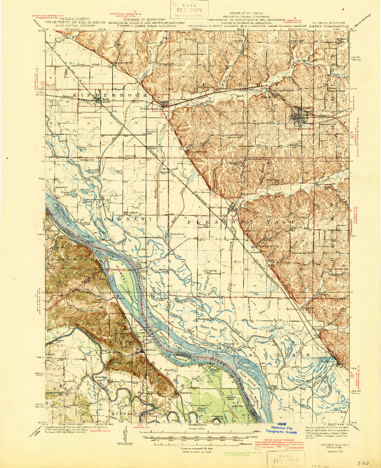 USGS 1:62500-SCALE QUADRANGLE FOR BARRY, IL 1944