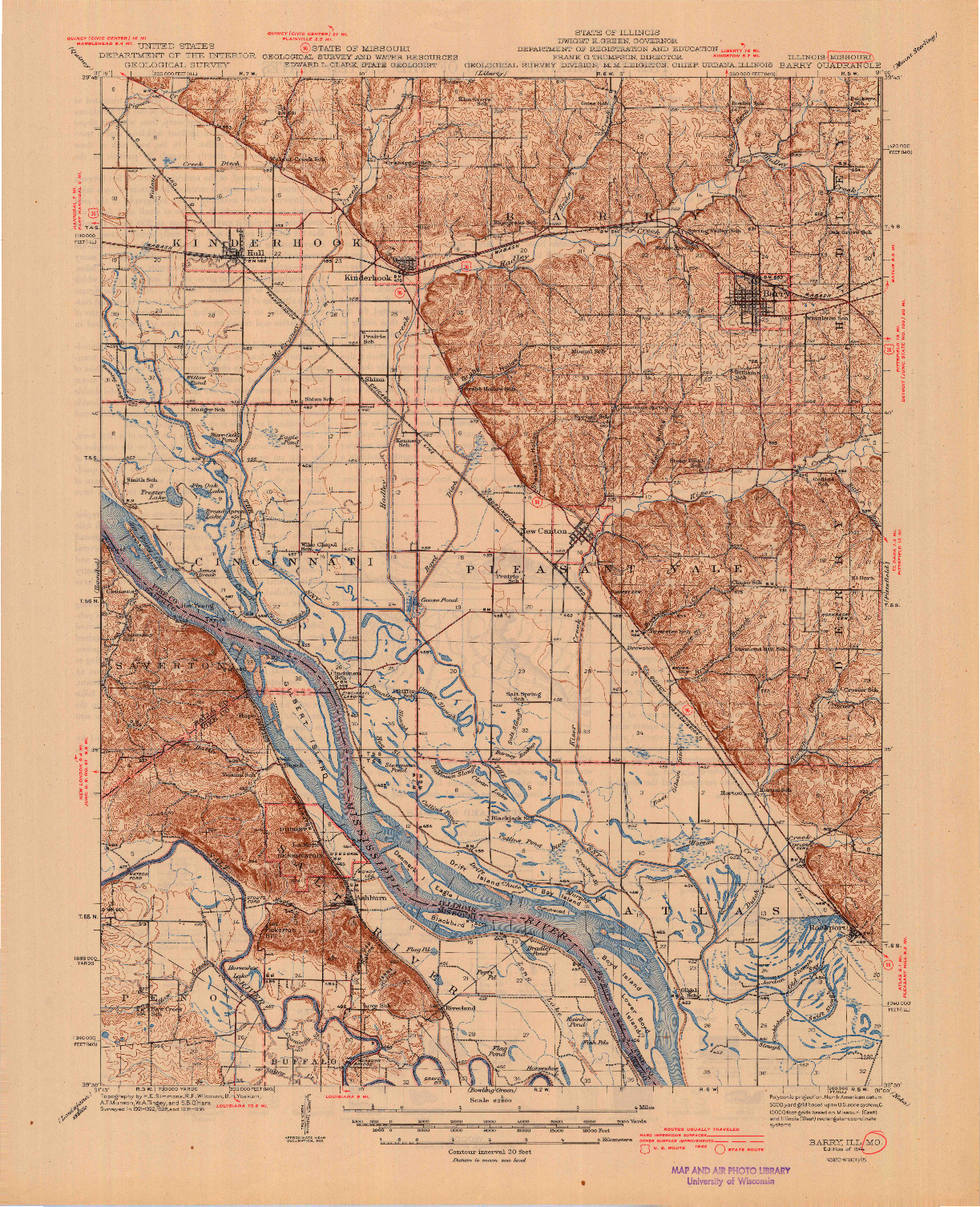 USGS 1:62500-SCALE QUADRANGLE FOR BARRY, IL 1944