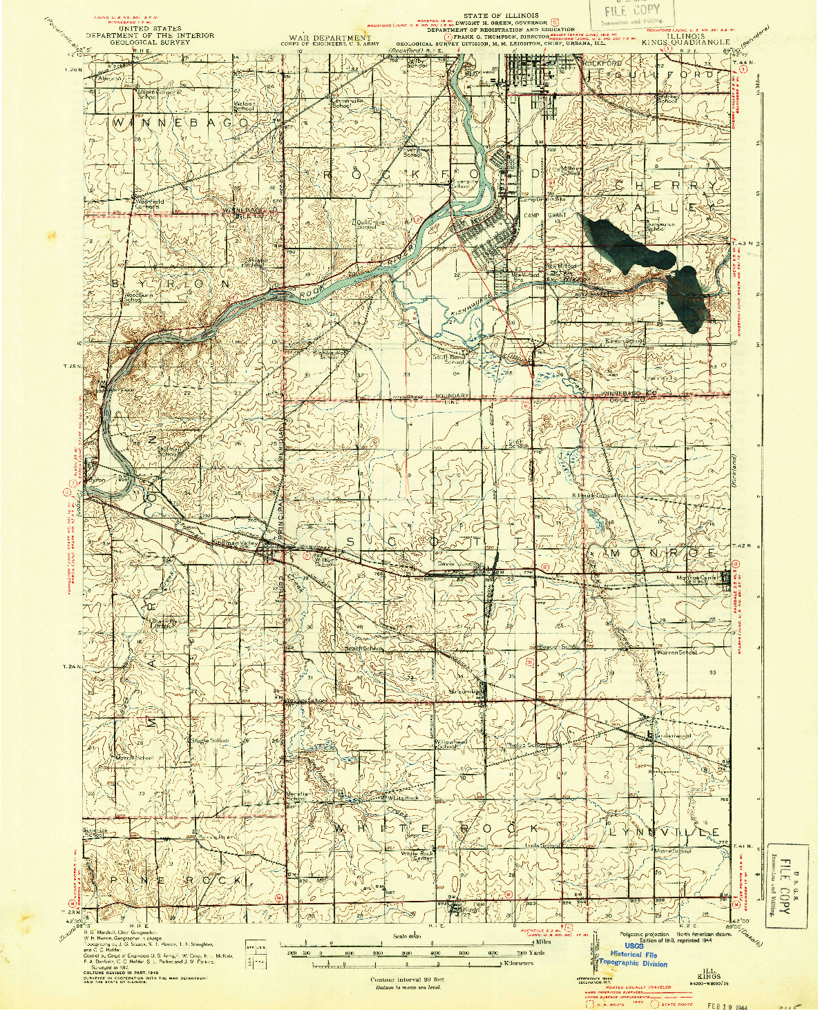 USGS 1:62500-SCALE QUADRANGLE FOR KINGS, IL 1918