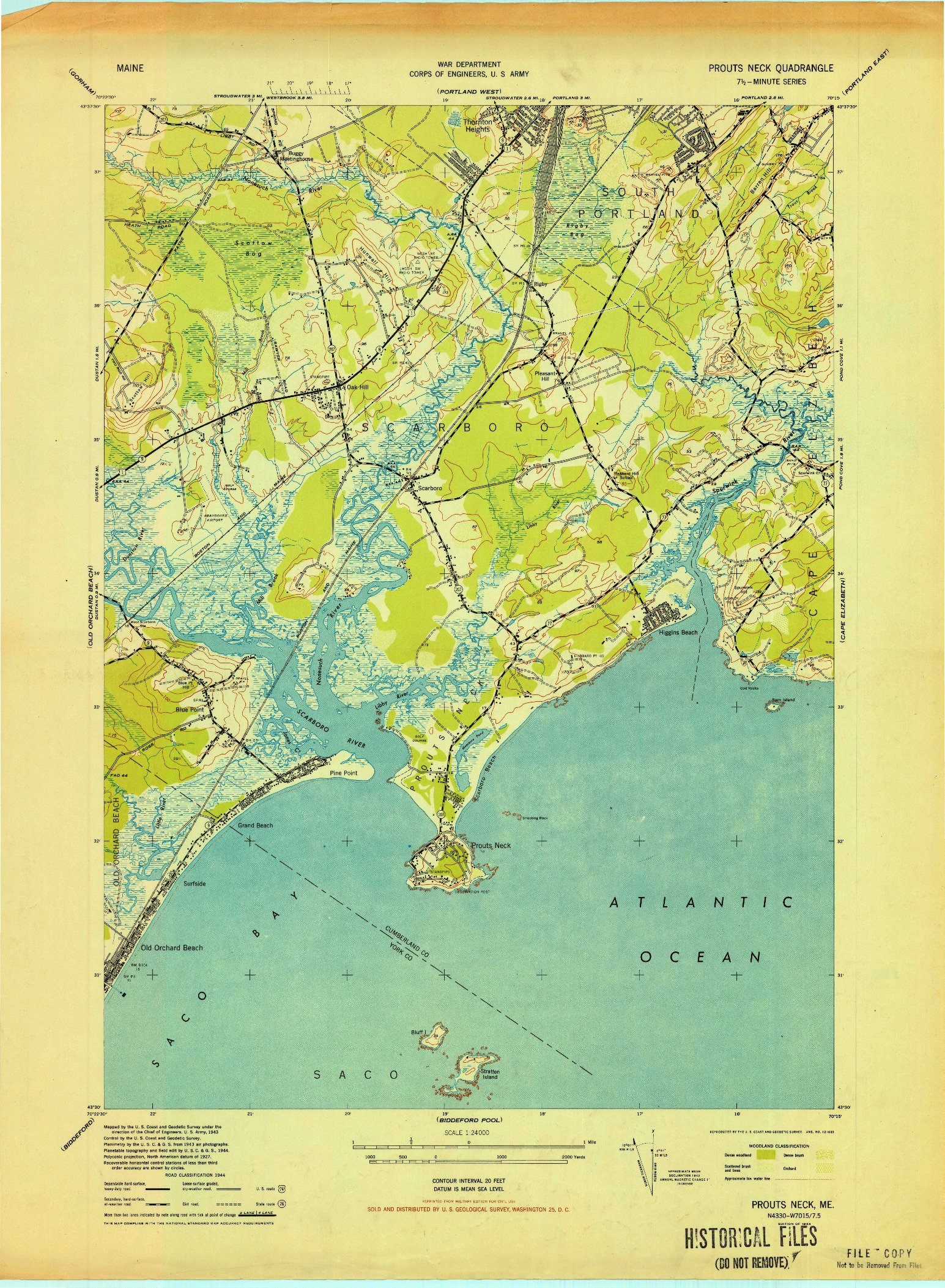 USGS 1:24000-SCALE QUADRANGLE FOR PROUTS NECK, ME 1944