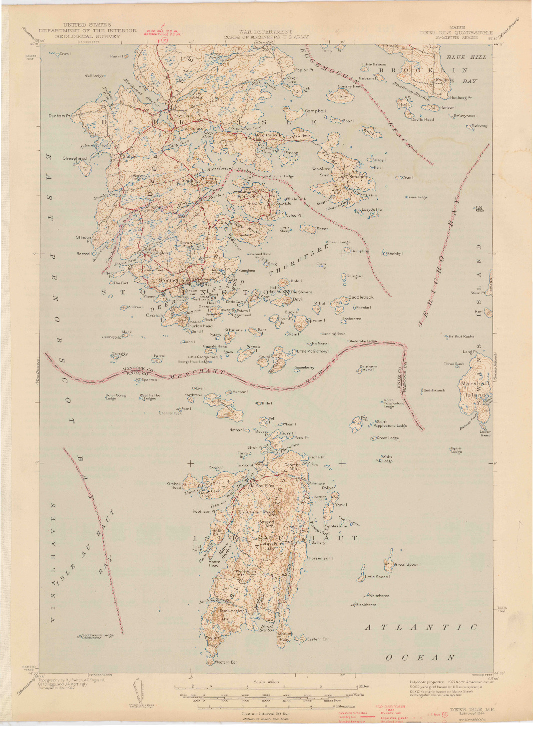 USGS 1:62500-SCALE QUADRANGLE FOR DEER ISLE, ME 1944