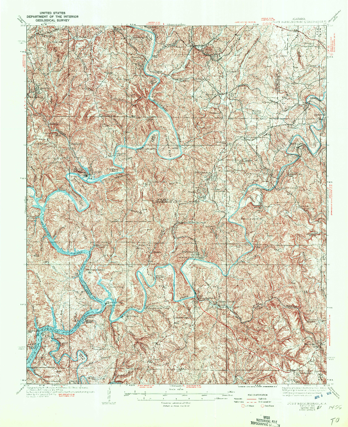 USGS 1:62500-SCALE QUADRANGLE FOR PORT BIRMINGHAM, AL 1938