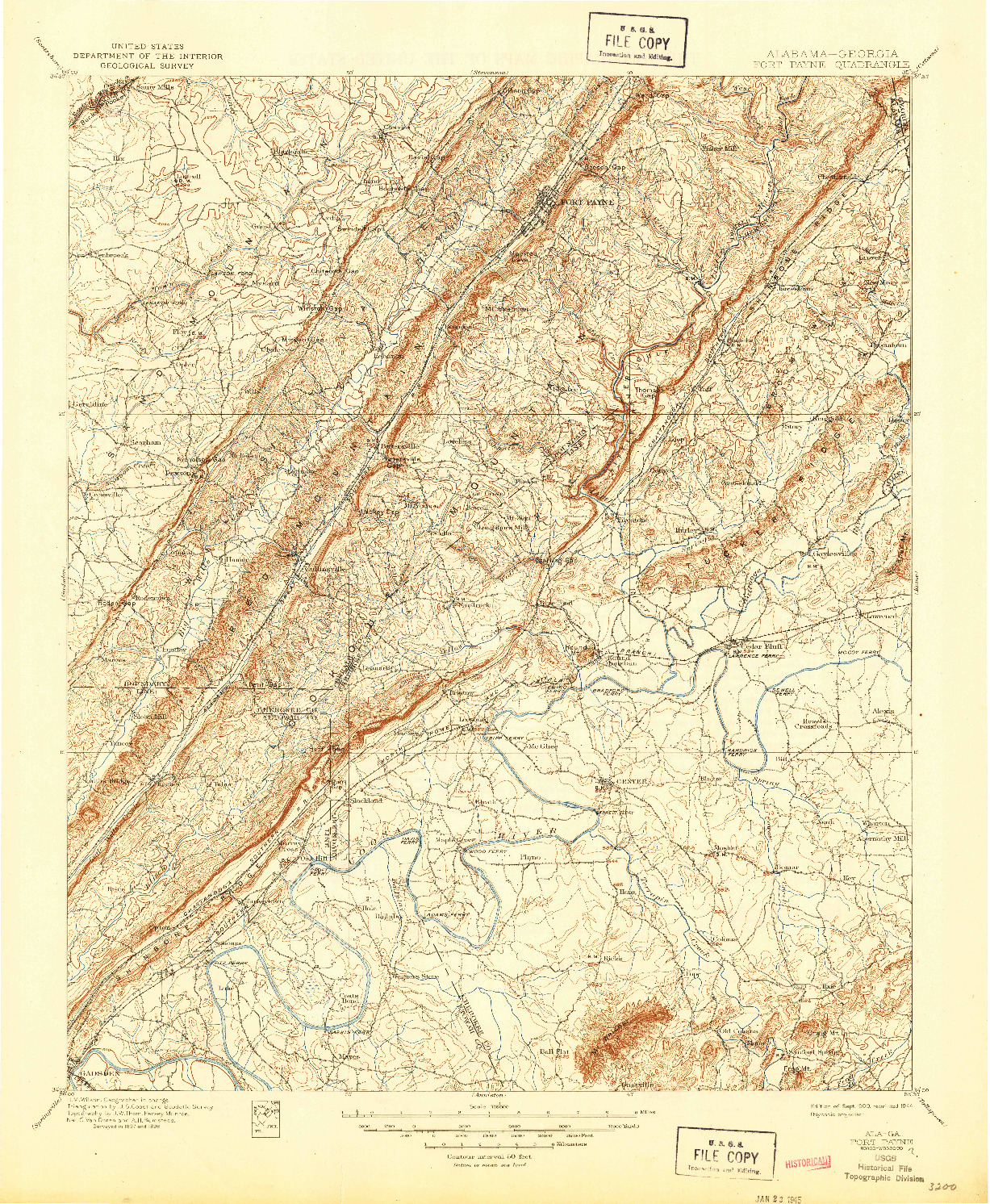 USGS 1:125000-SCALE QUADRANGLE FOR FORT PAYNE, AL 1900