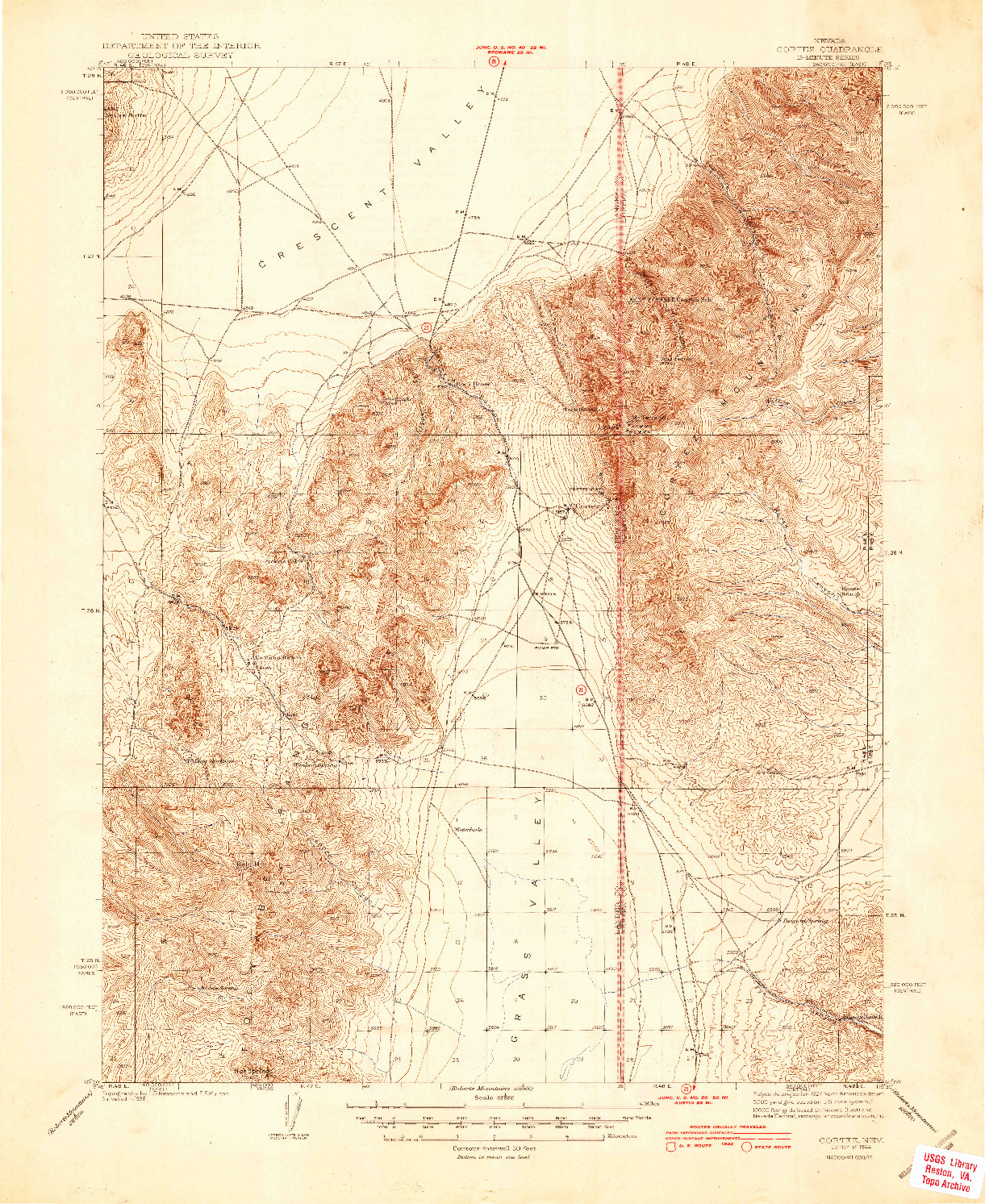 USGS 1:62500-SCALE QUADRANGLE FOR CORTEZ, NV 1944
