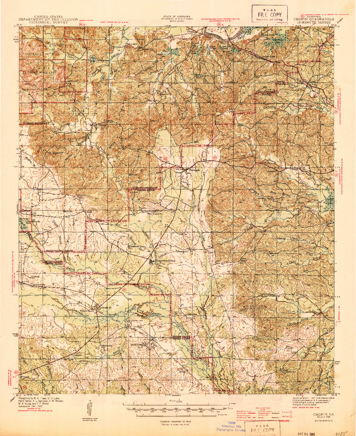 USGS 1:62500-SCALE QUADRANGLE FOR CHOPIN, LA 1944