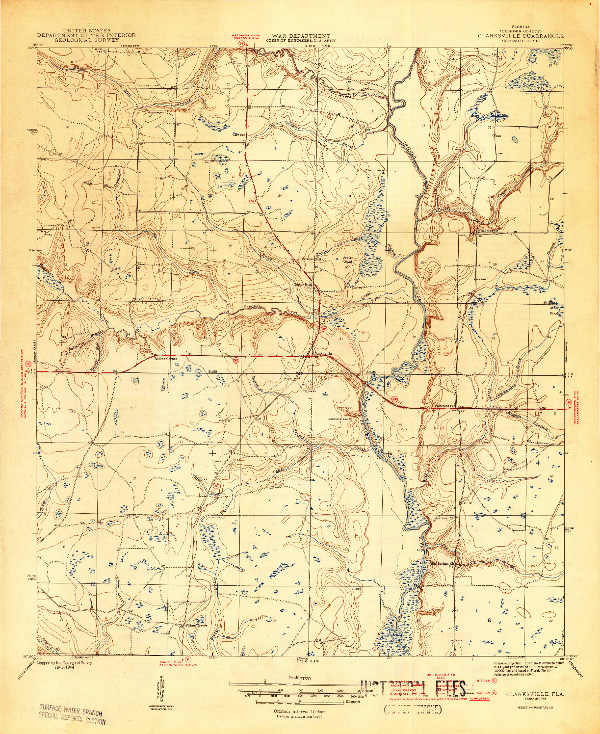 USGS 1:31680-SCALE QUADRANGLE FOR CLARKSVILLE, FL 1944