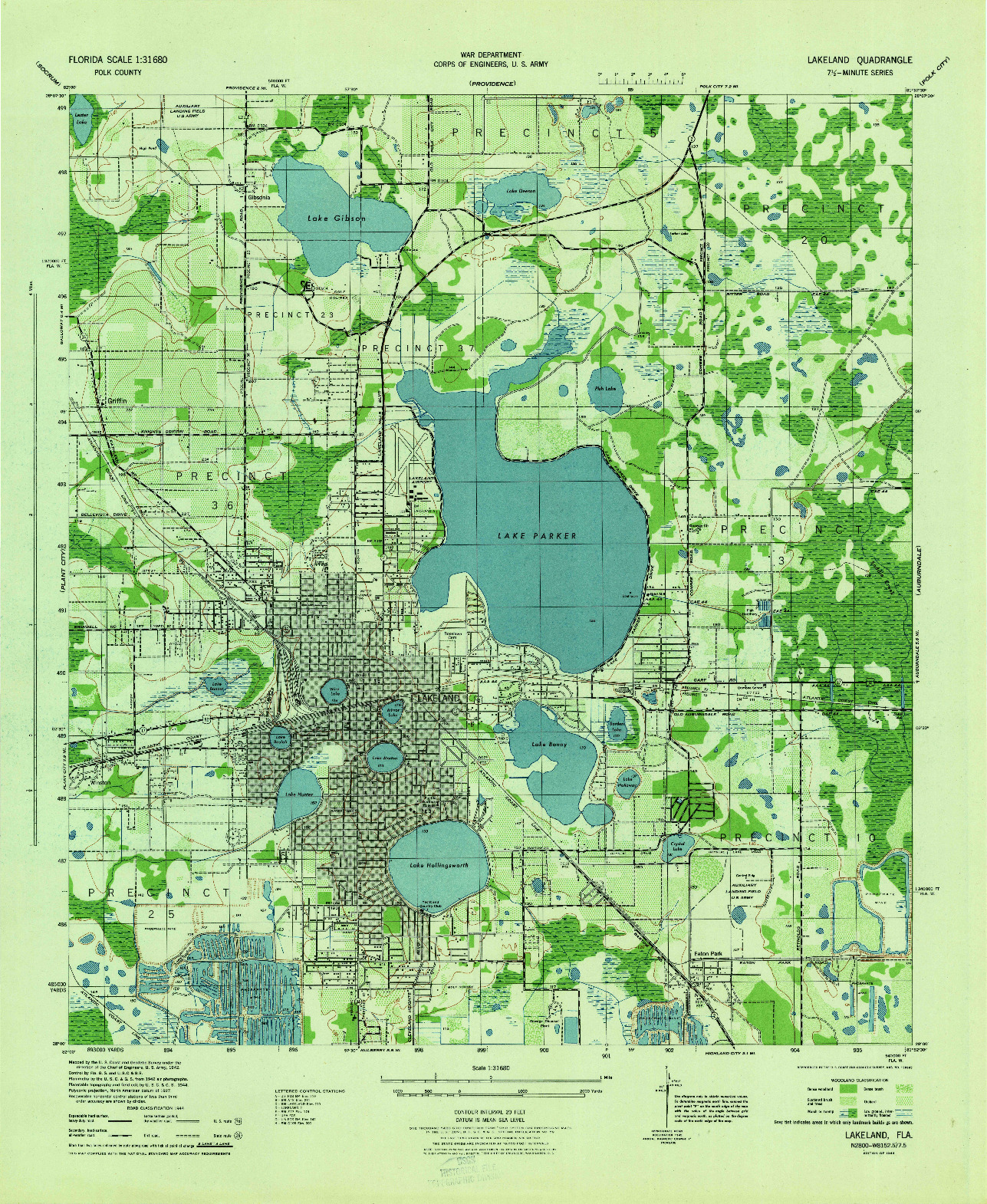 USGS 1:31680-SCALE QUADRANGLE FOR LAKELAND, FL 1944