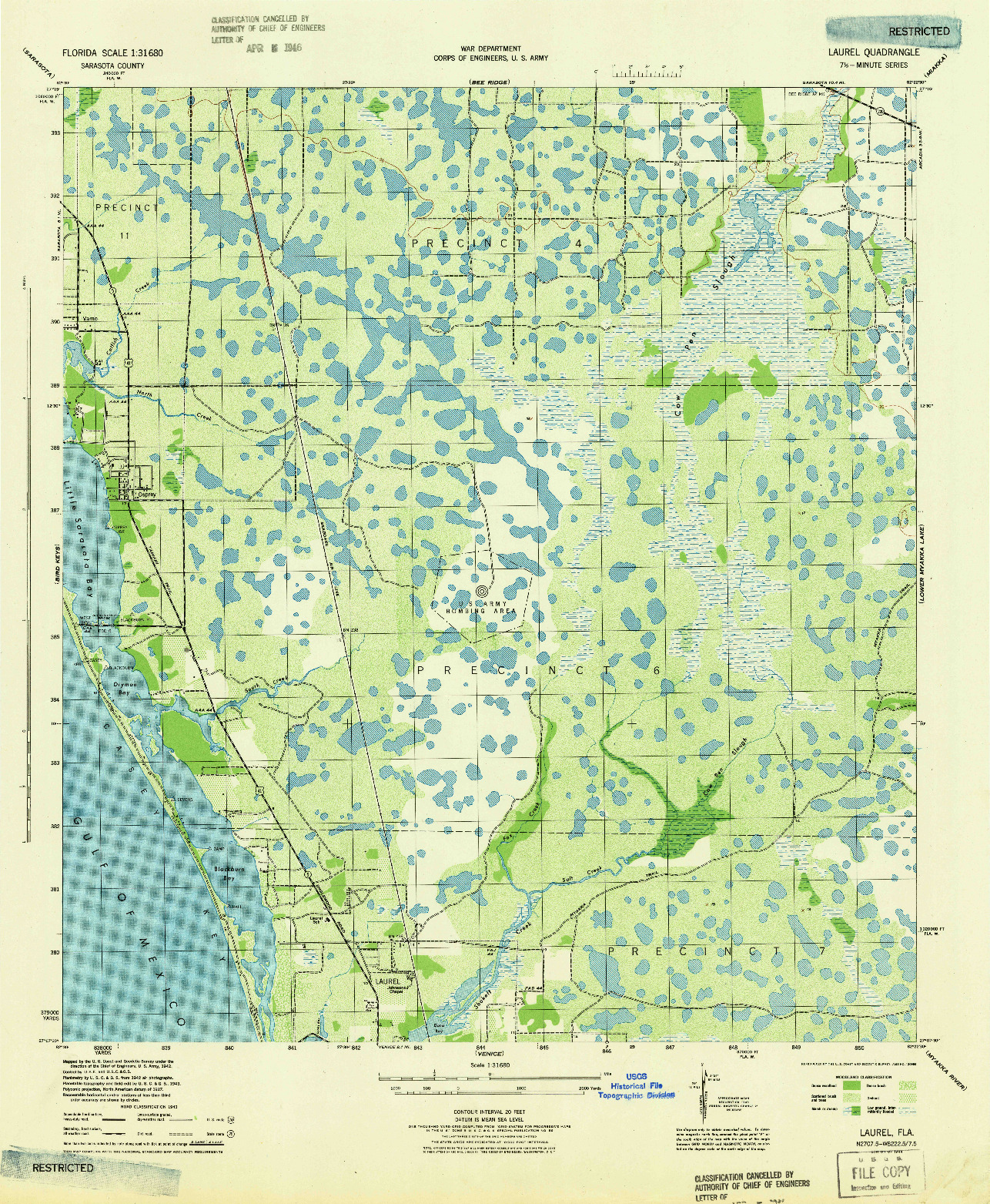 USGS 1:31680-SCALE QUADRANGLE FOR LAUREL, FL 1944