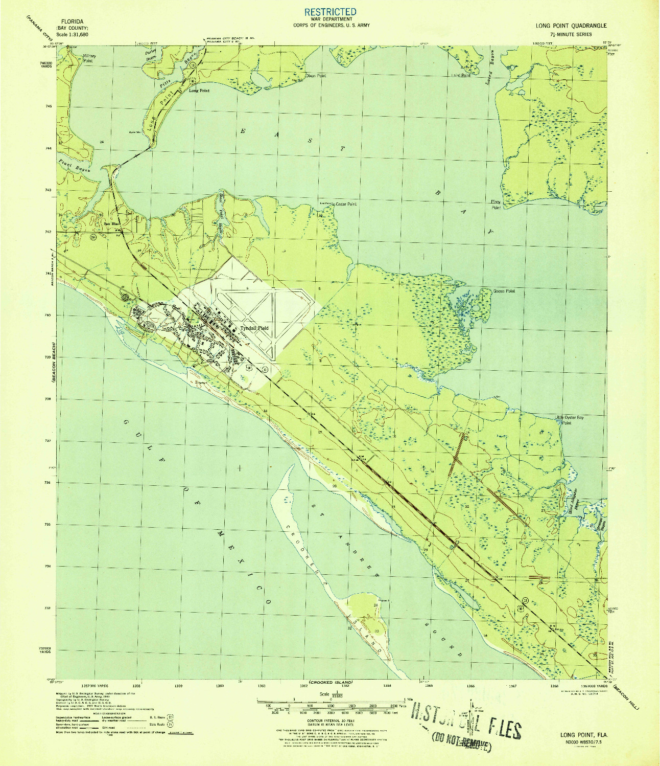 USGS 1:31680-SCALE QUADRANGLE FOR LONG POINT, FL 1944