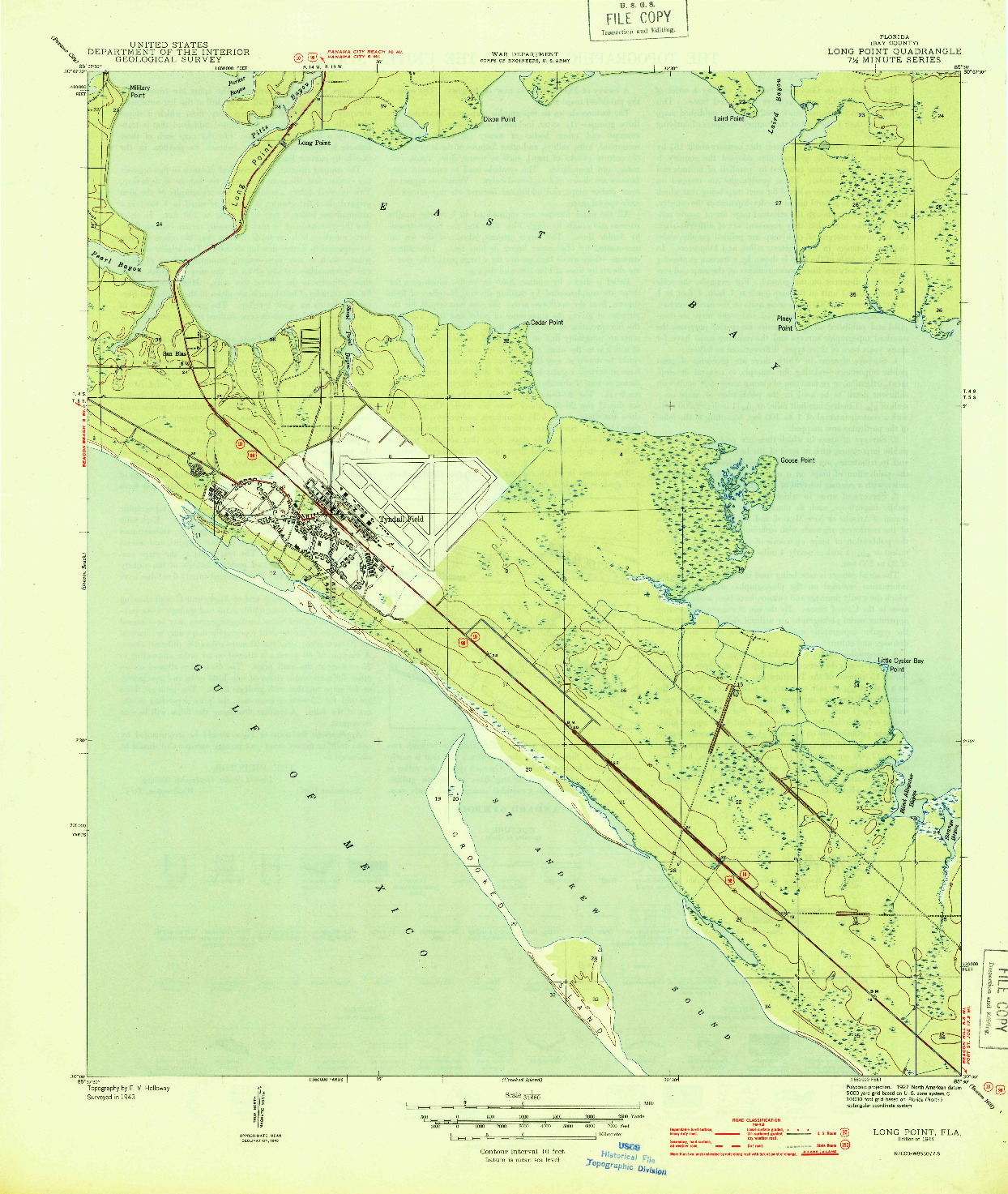 USGS 1:31680-SCALE QUADRANGLE FOR LONG POINT, FL 1944