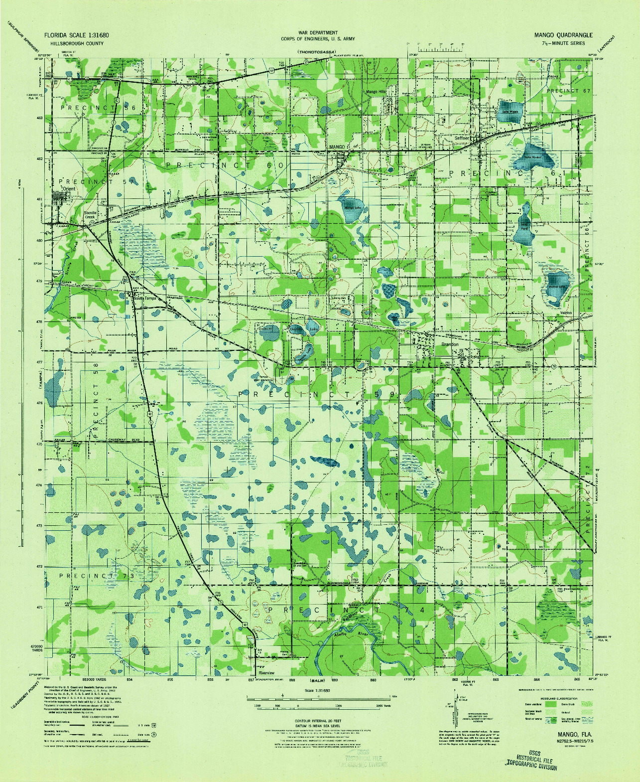 USGS 1:31680-SCALE QUADRANGLE FOR MANGO, FL 1944