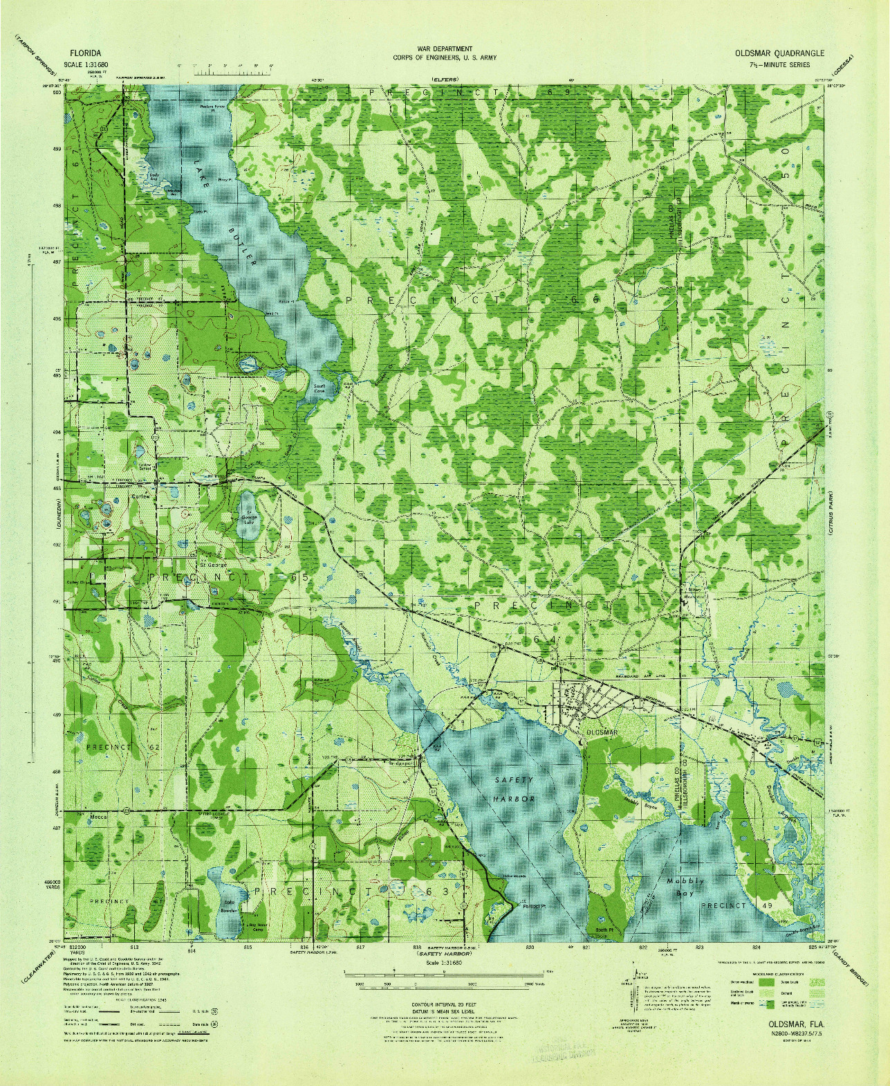 USGS 1:31680-SCALE QUADRANGLE FOR OLDSMAR, FL 1944