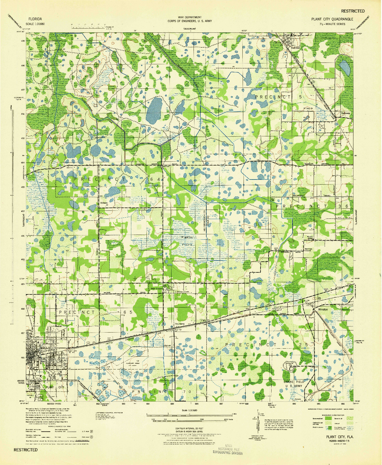 USGS 1:31680-SCALE QUADRANGLE FOR PLANT CITY, FL 1944