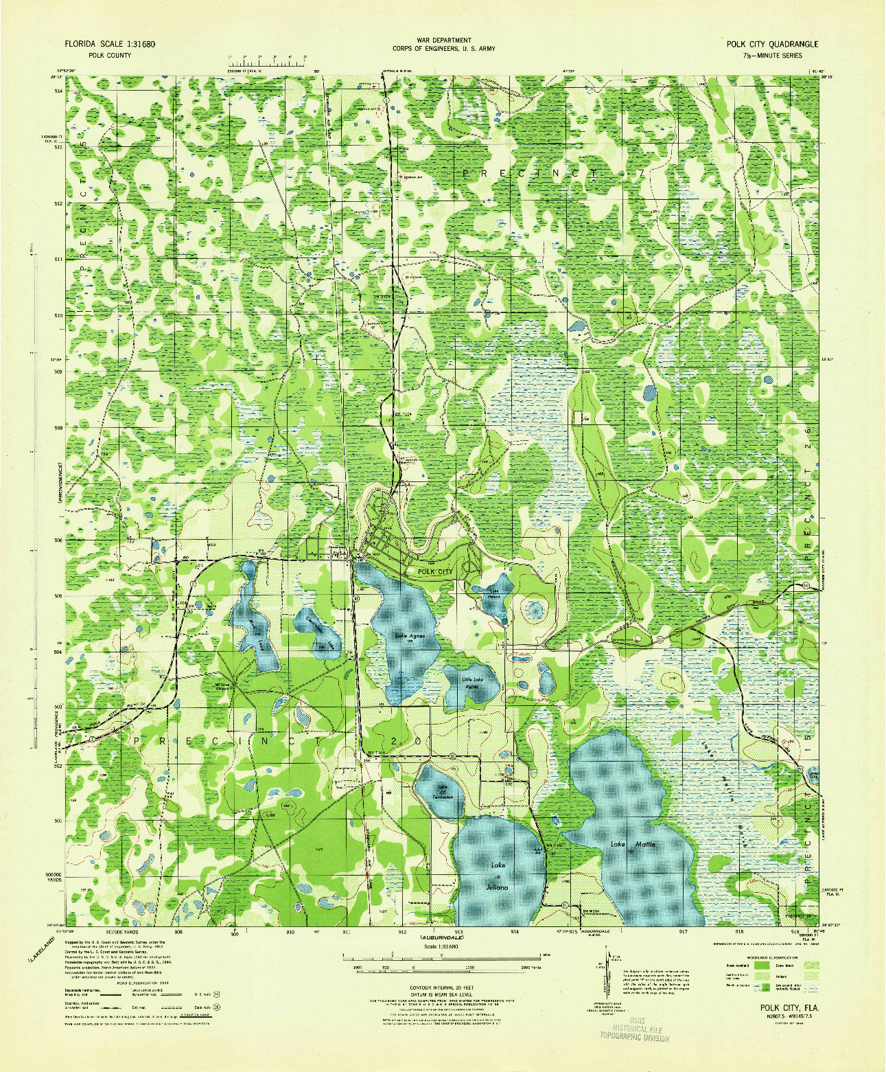 USGS 1:31680-SCALE QUADRANGLE FOR POLK CITY, FL 1944