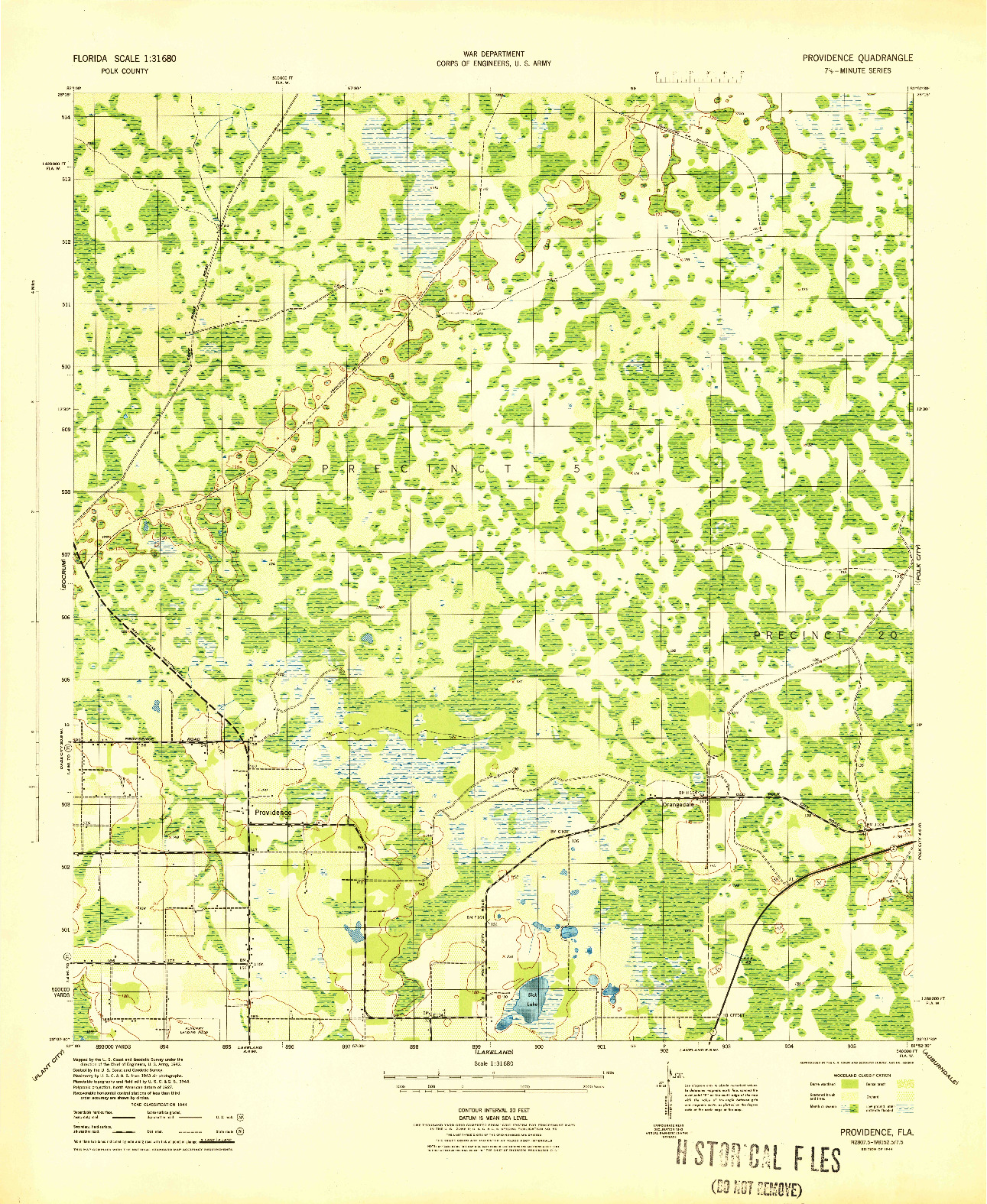USGS 1:31680-SCALE QUADRANGLE FOR PROVIDENCE, FL 1944