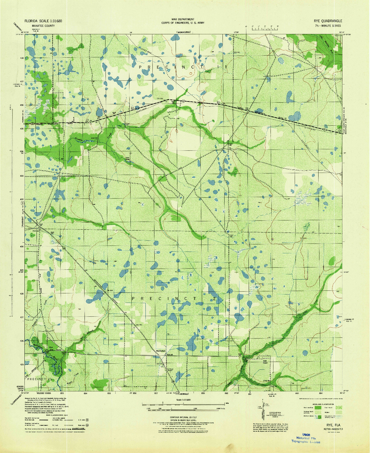 USGS 1:31680-SCALE QUADRANGLE FOR RYE, FL 1944