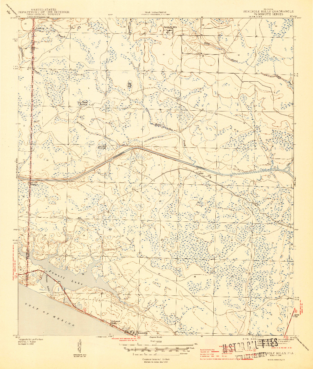 USGS 1:31680-SCALE QUADRANGLE FOR SEMINOLE HILLS, FL 1944