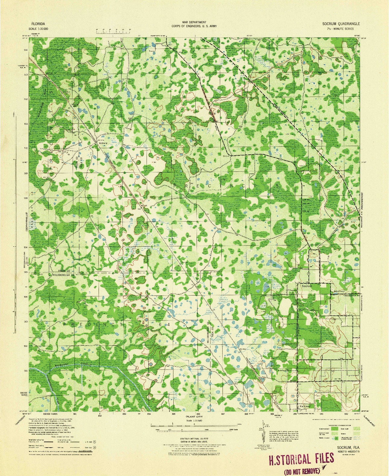 USGS 1:31680-SCALE QUADRANGLE FOR SOCRUM, FL 1944