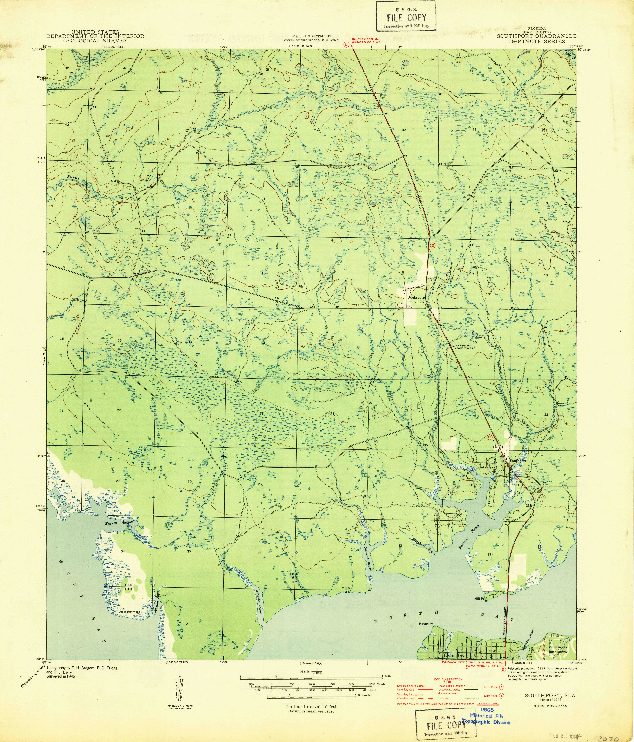 USGS 1:31680-SCALE QUADRANGLE FOR SOUTHPORT, FL 1944