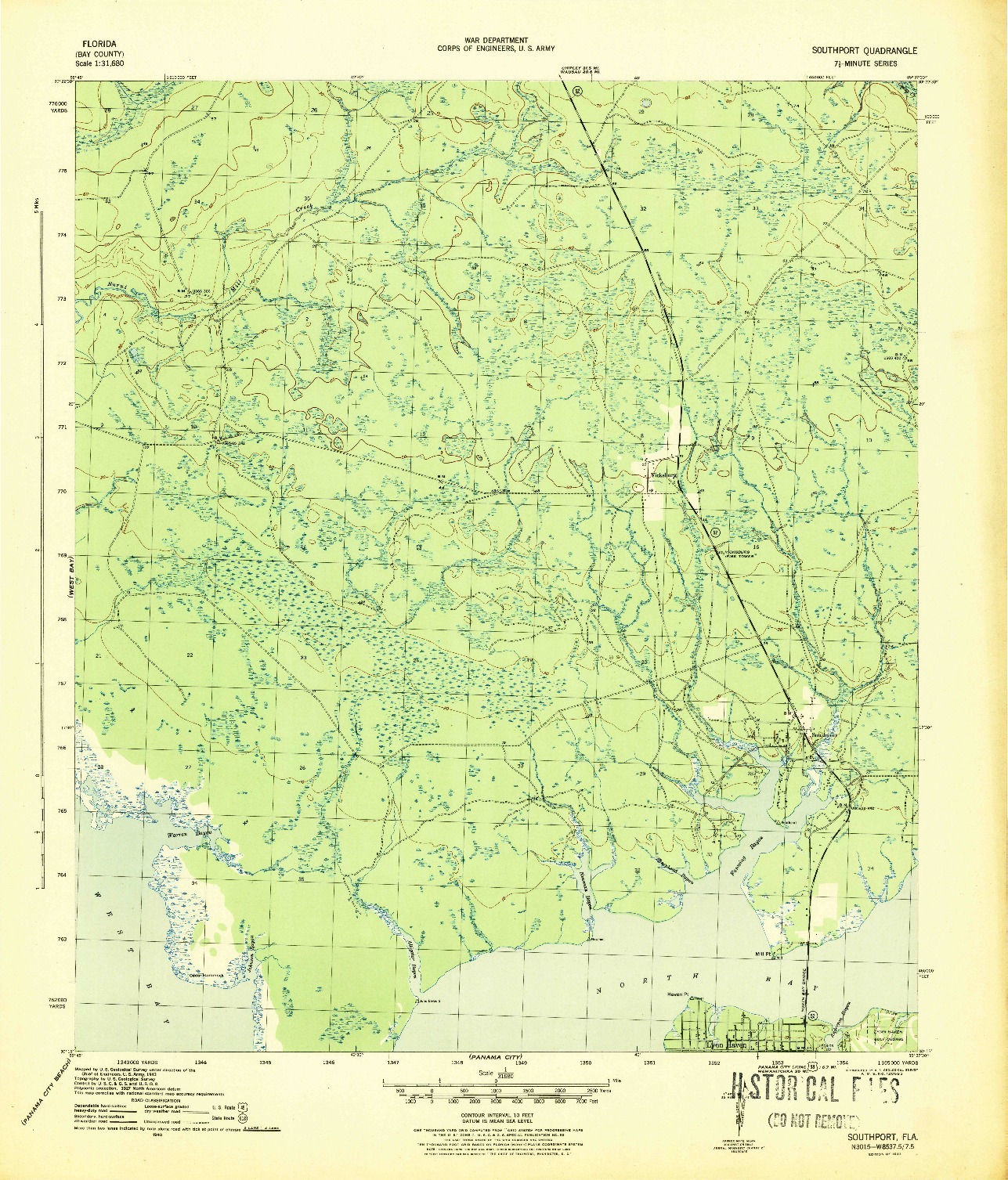 USGS 1:31680-SCALE QUADRANGLE FOR SOUTHPORT, FL 1944