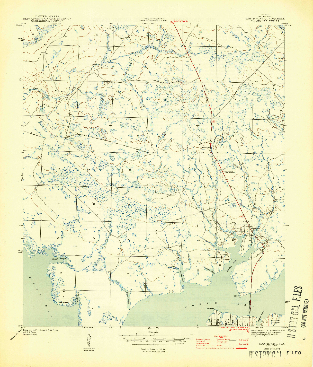 USGS 1:31680-SCALE QUADRANGLE FOR SOUTHPORT, FL 1944