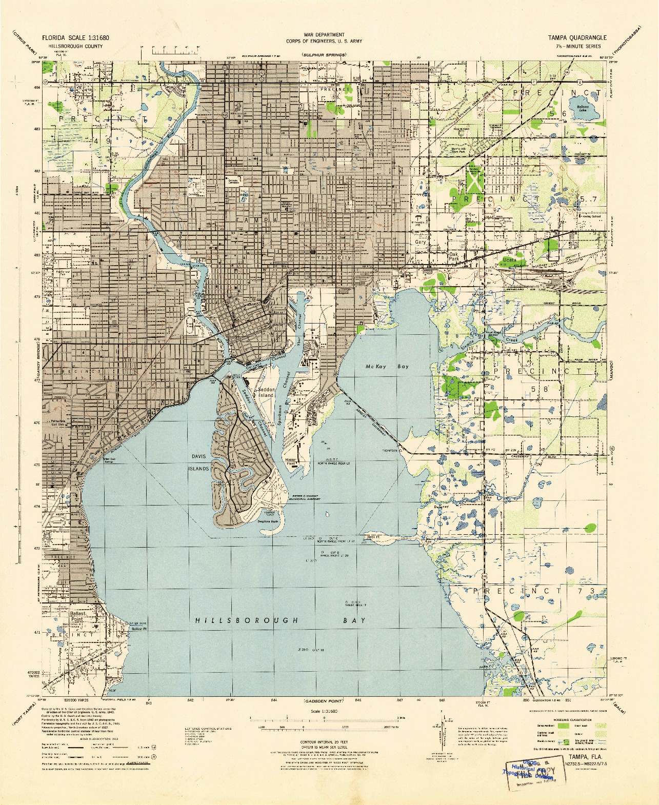 USGS 1:31680-SCALE QUADRANGLE FOR TAMPA, FL 1944